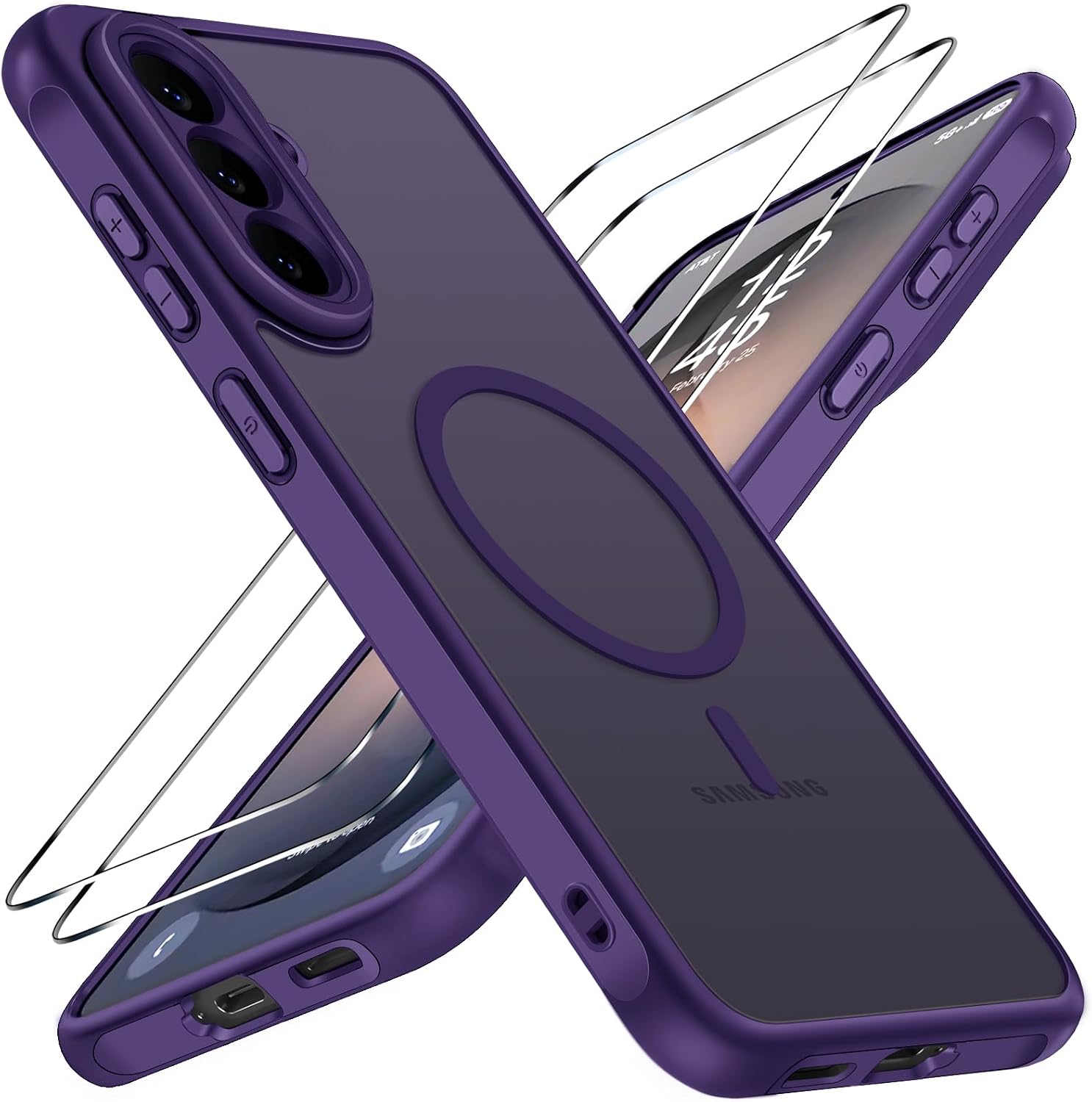 ivoler 3 in 1 Magnetisch H¨¹lle f¨¹r Samsung Galaxy S26 FE ,Matt Dunkellila