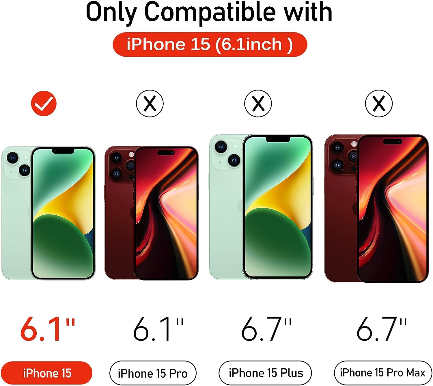 ivoler 7 en 1 Verre Trempé Compatible avec iPhone 15 Pro Max 6.7