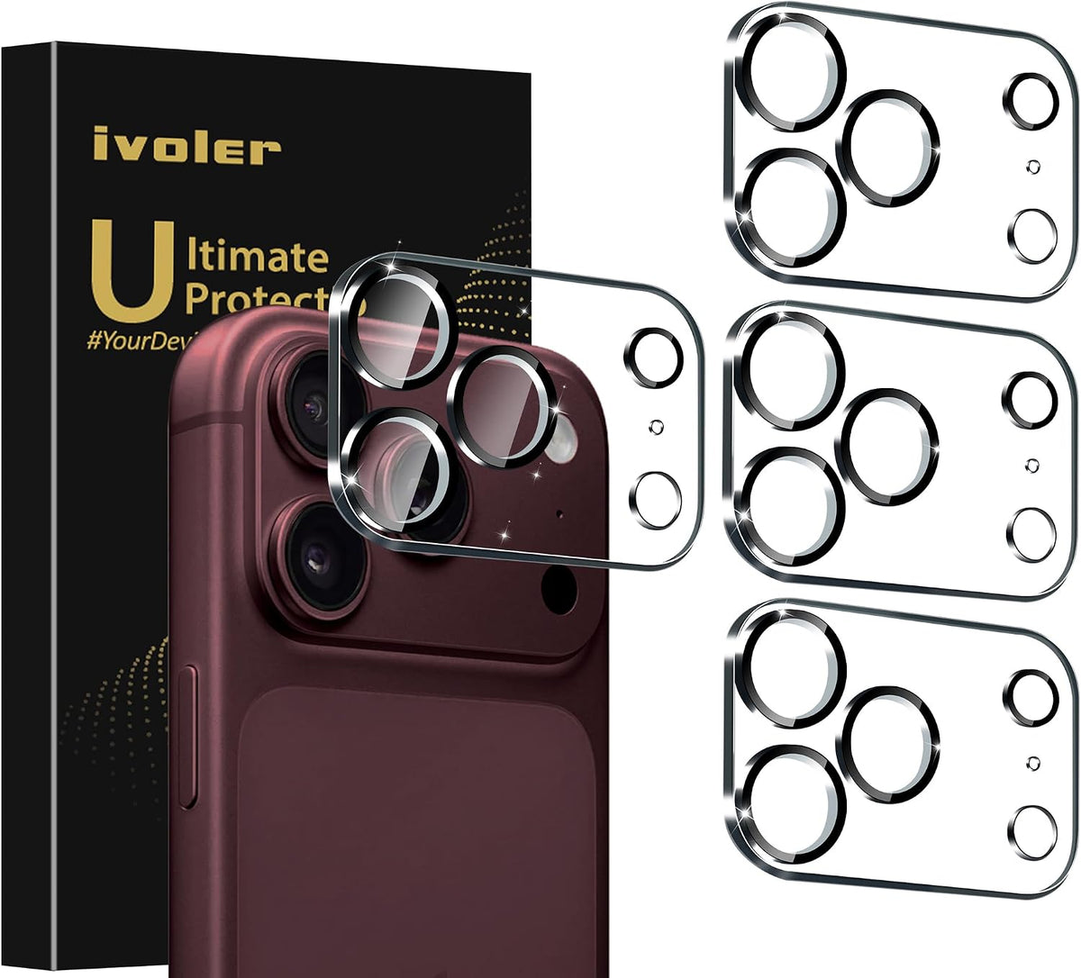 iVoler Protezione Fotocamera per iPhone 18 Pro Max/17 Pro Max, 4 Pezzi