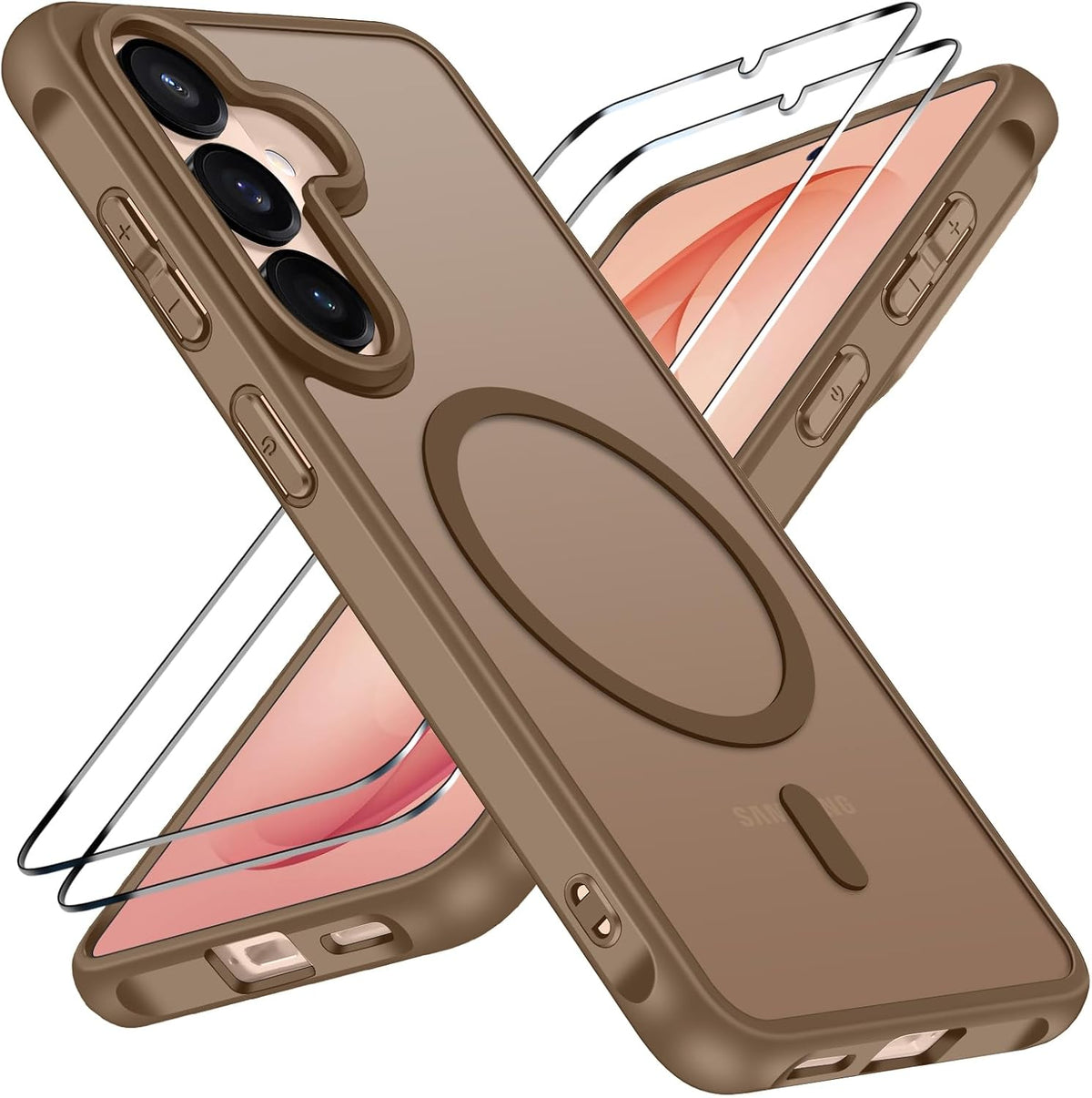 ivoler 3 in 1 Magnetisch H¨¹lle f¨¹r Samsung Galaxy S26 5G, Matt Hellbraun