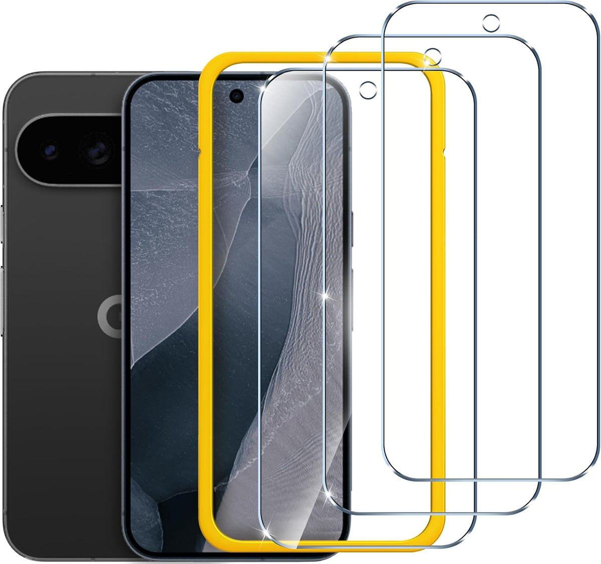 ivoler Screen Protector for Google Pixel 11 / Pixel 11 Pro/Pixel 10 / Pixel 10 Pro/Pixel 9 / Pixel 9 Pro, with Alignment Frame Tool, Tempered Glass Protection Film - 6.3-Inch