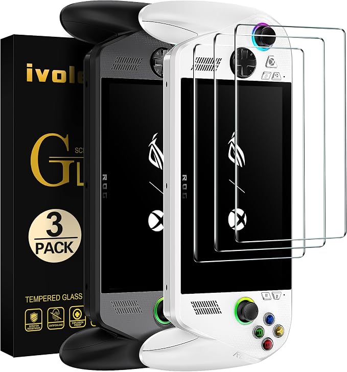 iVoler 3 Pezzi Pellicola Vetro Temperato Compatibile con ROG Xbox Ally/ROG Xbox Ally X Handheld 2025, Anti Graffio, Durezza 9H, Senza Bolle, HD Chiaro