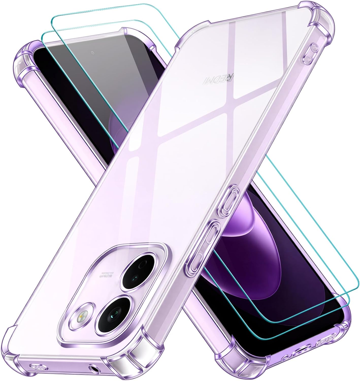 ivoler H¨¹lle f¨¹r Xiaomi Redmi Note 17 Pro Max 5G mit Sto?fest Schutzecken, 1 Handyh¨¹lle mit 2 St¨¹ck Panzer Schutz Glas, Transparent Kratzfest Schutzh¨¹lle D¨¹nne Weiche TPU Silikon Durchsichtige Case
