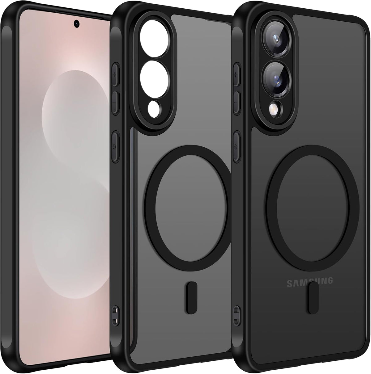 iVoler Cover Magnetica per Samsung Galaxy S25 Edge 5G (Non per Samsung S25), [Compatibile con MagSafe] [Protezione Antiurto di Grado Militare] Custodia Traslucida Opaca Posteriore Sottile Case, Nero