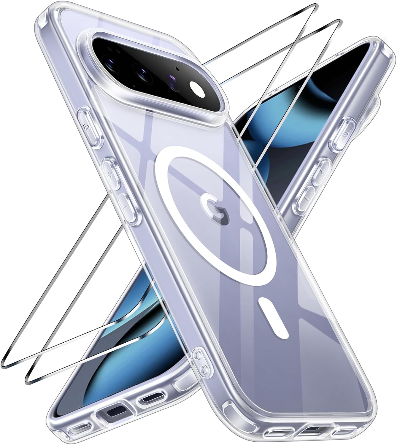 ivoler 3 in 1 Magnetisch Hülle für Google Pixel 11 Pro, Transparent