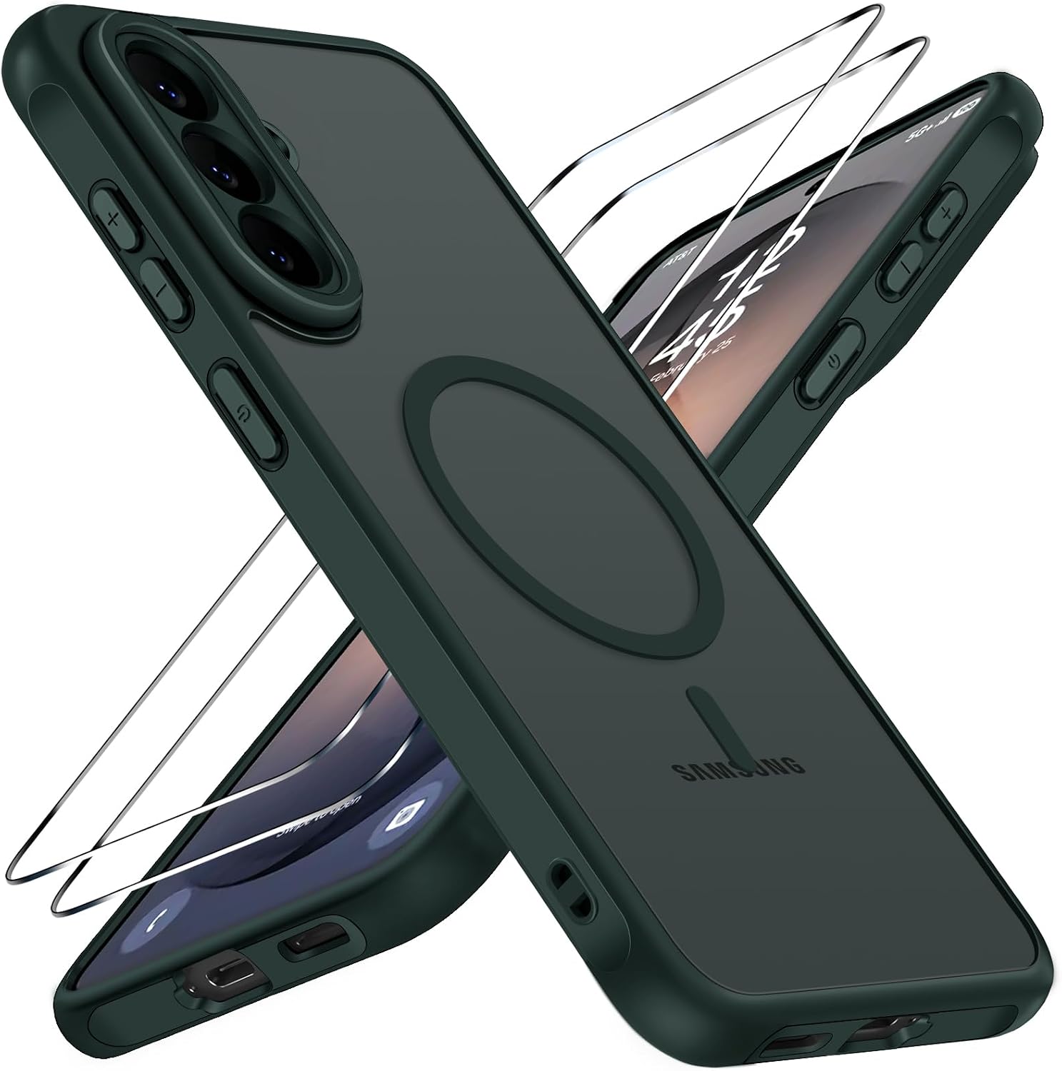 ivoler 3 in 1 Magnetisch H¨¹lle f¨¹r Samsung Galaxy S26 FE ,Matt Dunkelgr¨¹n
