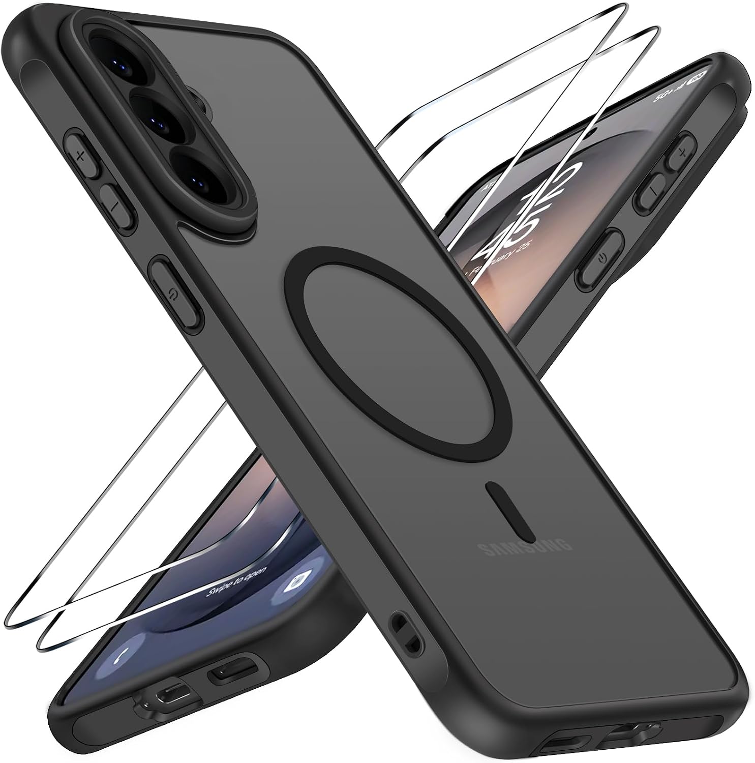 ivoler 3 in 1 Magnetisch H¨¹lle f¨¹r Samsung Galaxy S26 FE ,Schwarz