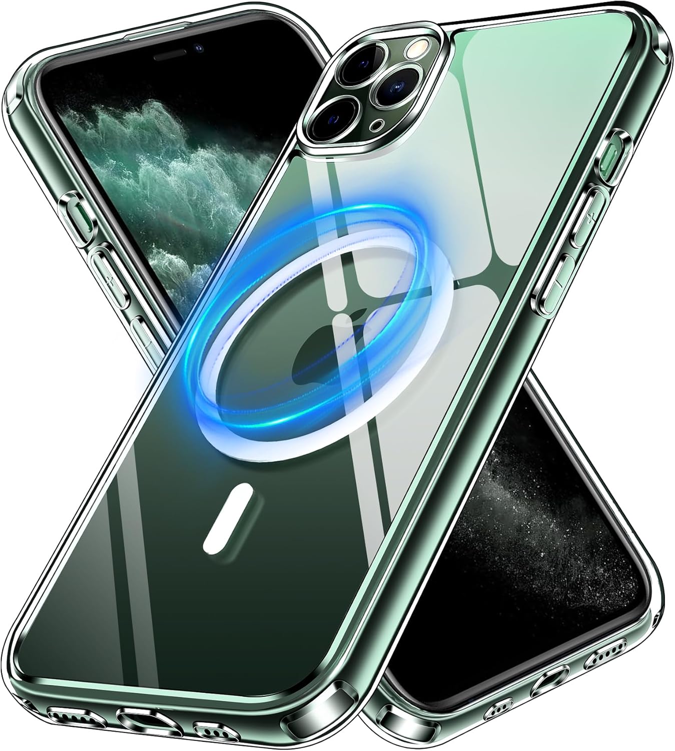 iVoler Clara Magnetyczne etui do iPhone 11 Pro 5,8 cala, kompatybilne z MagSafe, [Anty-?¨®?ty] [Ochrona wojskowa] Bumper Etui na telefon odporny na wstrz?sy Przezroczysty