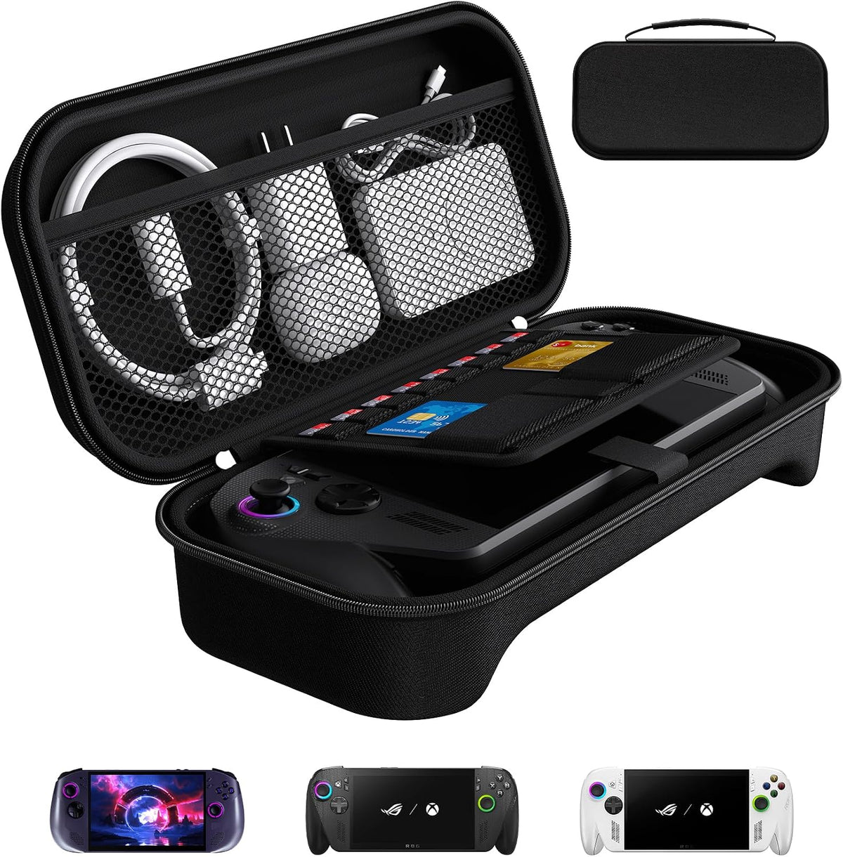 ivoler Case Compatible with ASUS ROG Xbox Ally / ROG Xbox Ally X (7 Inches) - Portable Hard Shell Protective Case, Space for 8 Games & Accessories, Shockproof & Travel Friendly [video game]