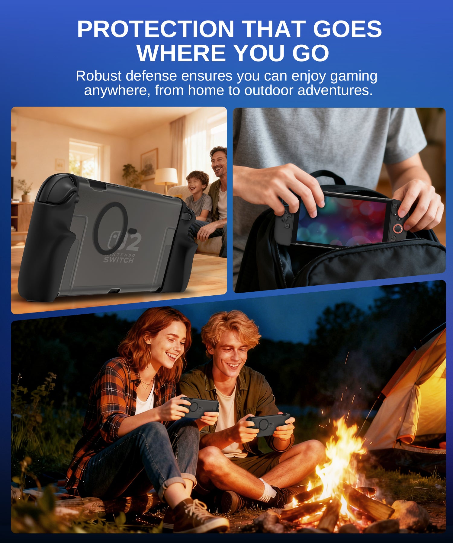 Dockable 5-in-1 MagSafe Grip Case for Nintendo Switch 2