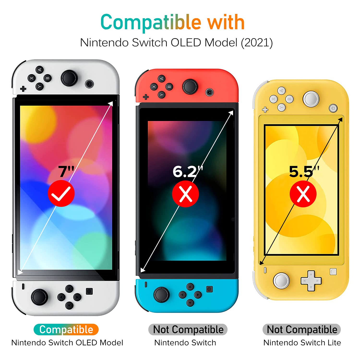 ivoler 4 Pack Screen Protector Compatible with Nintendo Switch OLED Model 7 '' 2021 with Alignment Frame Tool, Tempered Glass Protection Film - without air bubbles -Ultra Resistant Hardness 9H