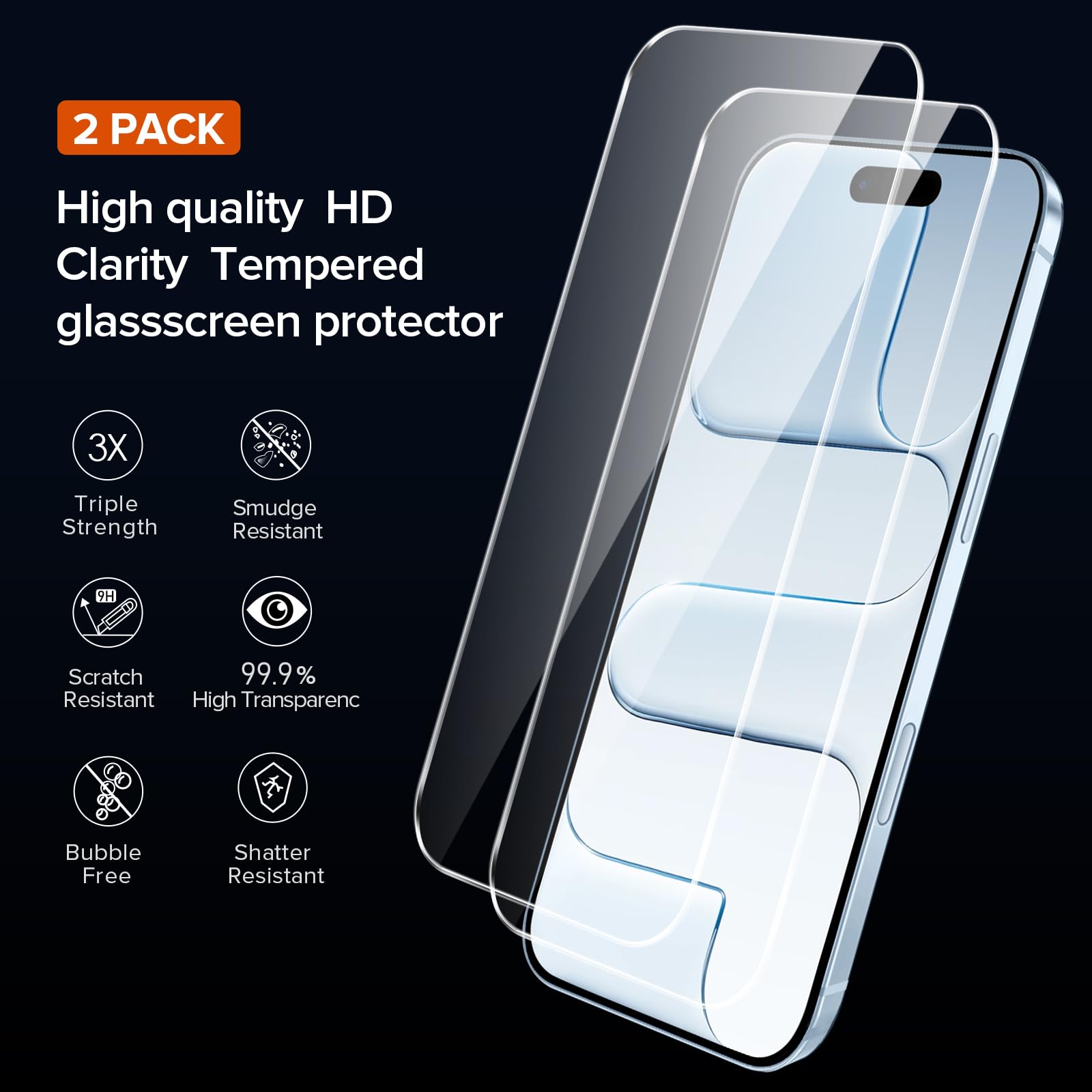 ivoler 3 in 1 Camera Cover for iPhone Air 6.5-Inch Case, 2 Pack Tempered Glass Screen Protector, Slim Soft TPU Shockproof Anti-Scratch Silicone - Clear