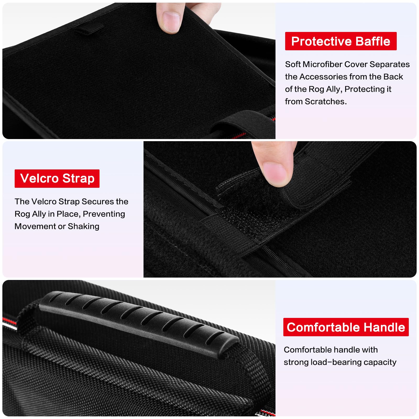ivoler Carrying Case for Nintendo Switch 2 2025 / ROG Ally X / ASUS ROG Ally 7 pulgadas 2023, Console Travel Protective Hard Shell Handbag EVA Storage Pouch with Mesh Pocket Stores The Accessories