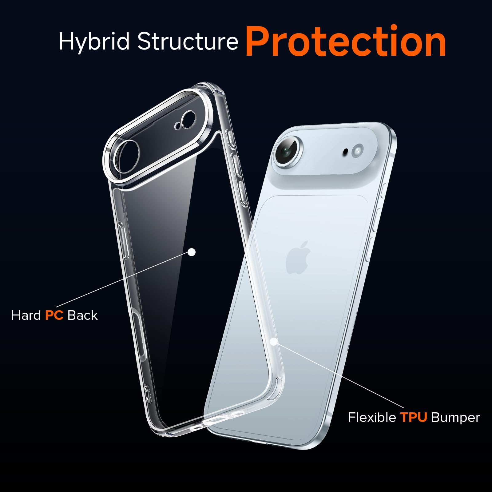 ivoler 3 in 1 Camera Cover for iPhone Air 6.5-Inch Case, 2 Pack Tempered Glass Screen Protector, Slim Soft TPU Shockproof Anti-Scratch Silicone - Clear