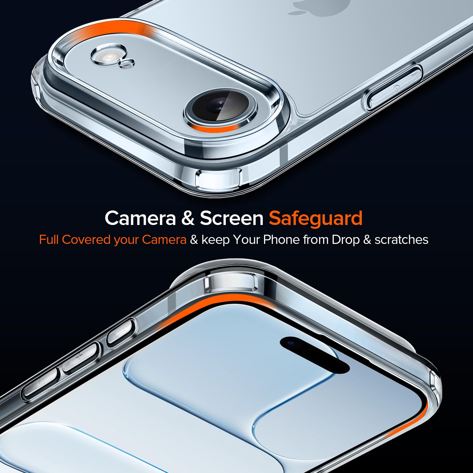 ivoler 3 in 1 Camera Cover for iPhone Air 6.5-Inch Case, 2 Pack Tempered Glass Screen Protector, Slim Soft TPU Shockproof Anti-Scratch Silicone - Clear