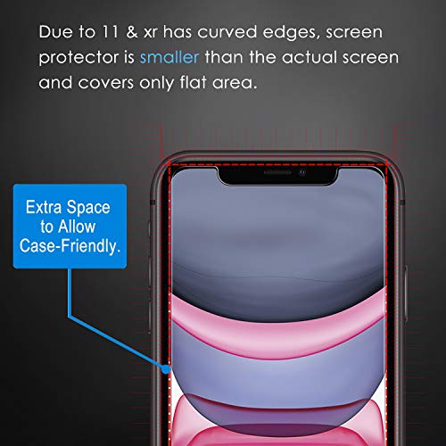 iVoler [4 Unidades] Protector de Pantalla para iPhone XR y iPhone 11 con Ayuda de posicionamiento, [2 Pack] Protector de lente de cámara para iPhone 11, Cristal Vidrio Templado [Doble protección]