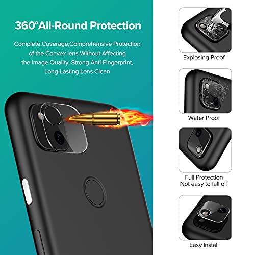[6 Pack] iVoler [4 Pack]Tempered Screen Protector for Pixel 4a 4G with [2 Pack]Camera Lens Protector Tempered Glass with [Alignment Frame Easy Installation],HD Clear Anti-Scratch Film,5.8 inch
