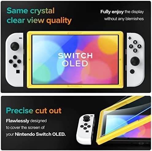 ivoler Pack de 4 Verre Trempé Compatible avec Nintendo Switch OLED