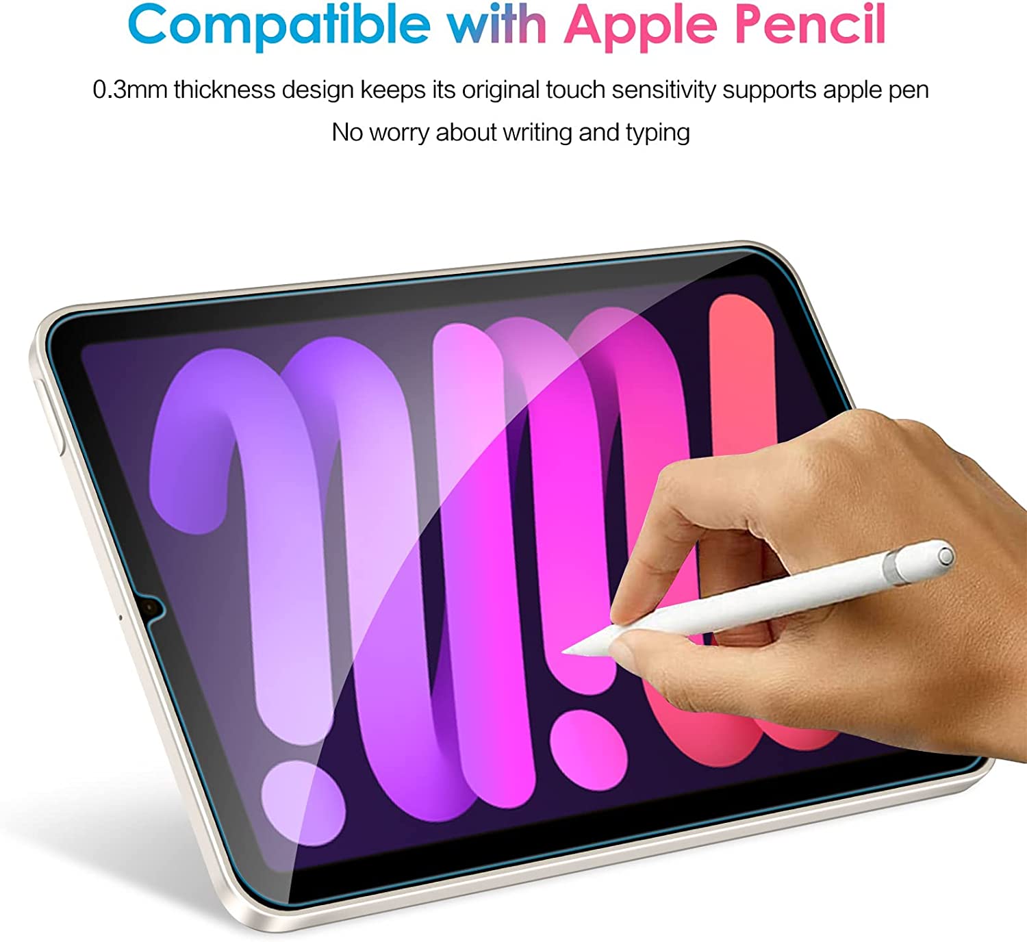 Tempered Glass Screen Protector for iPad Mini 6 2021 with Alignment Frame for Easy Installation