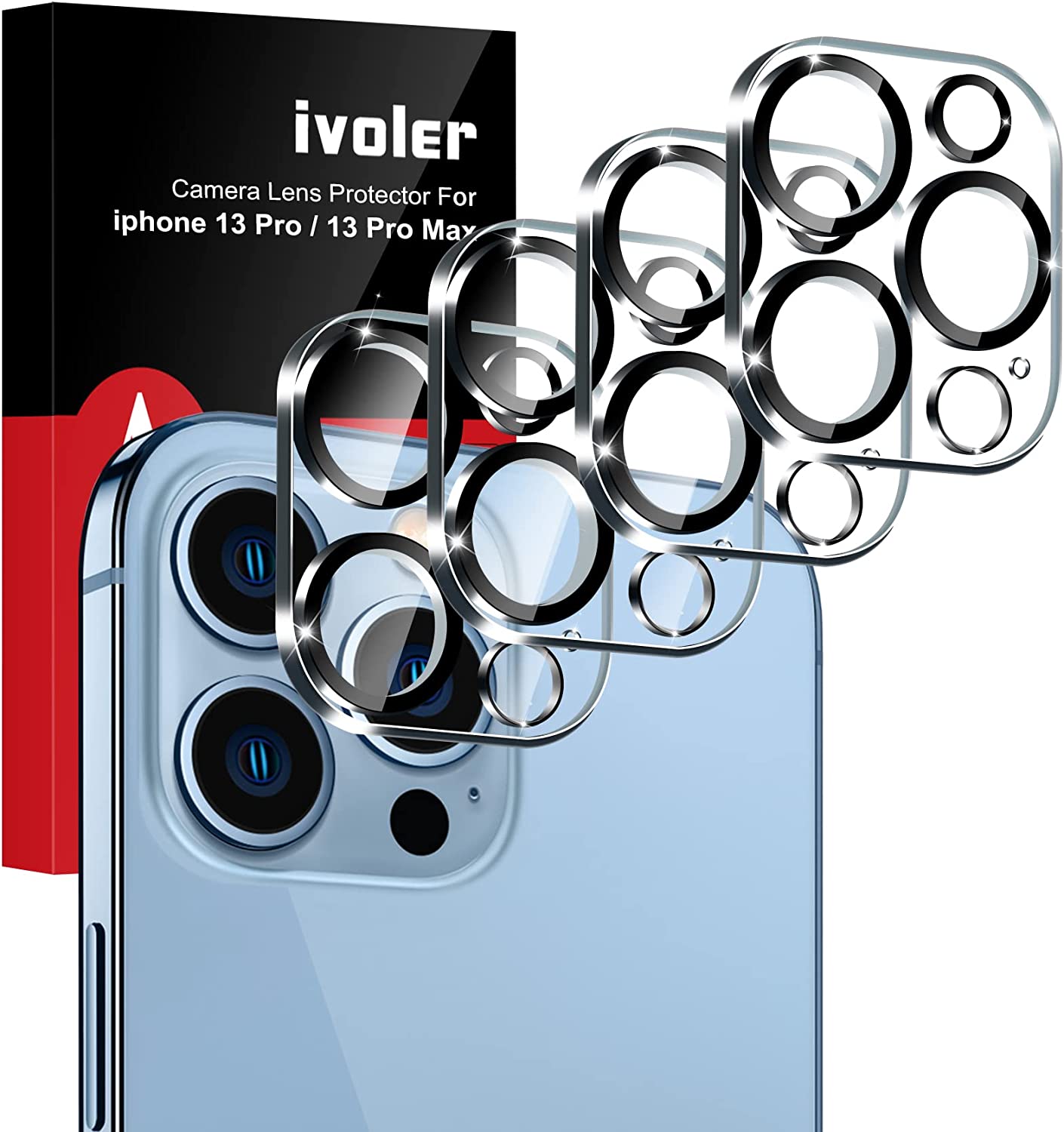 [4 Pack]iVoler Camera Lens Protector Designed for iPhone 13 Pro Max 6.7”/13 Pro 6.1”