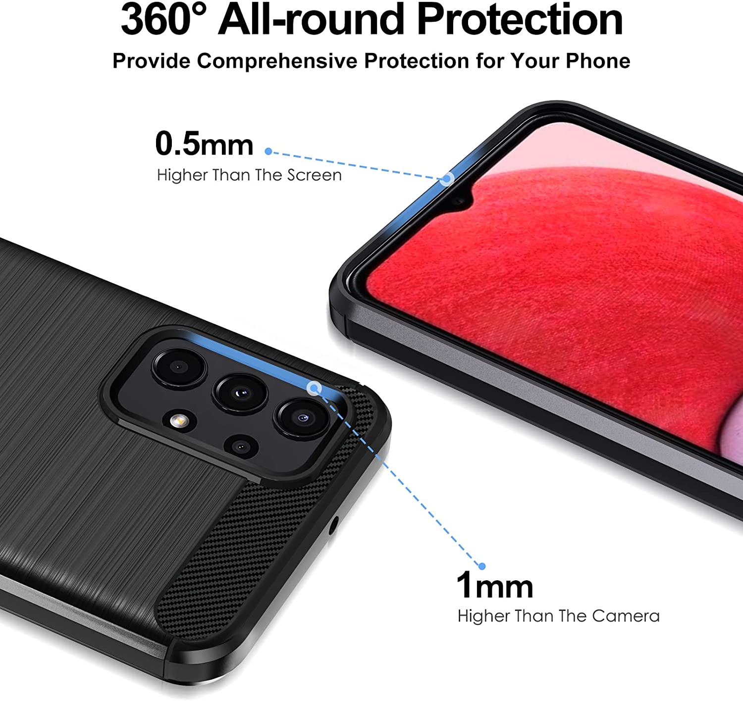 ivoler Coque pour Samsung Galaxy A13 4G / A13 5G / A04S avec 3 Pièces Protection écran en Verre Trempé