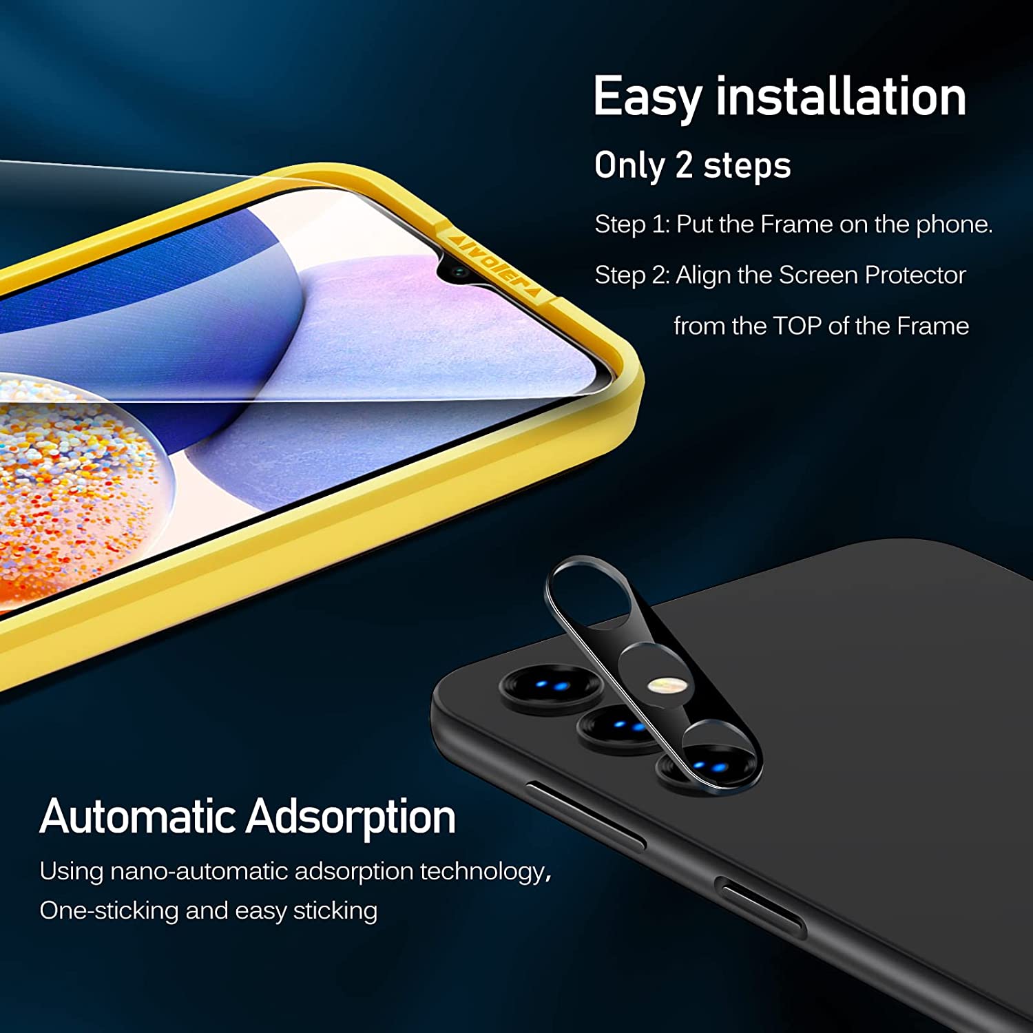 iVoler 3+3 Pezzi Vetro Temperato per Samsung Galaxy A14 4G / A14 5G