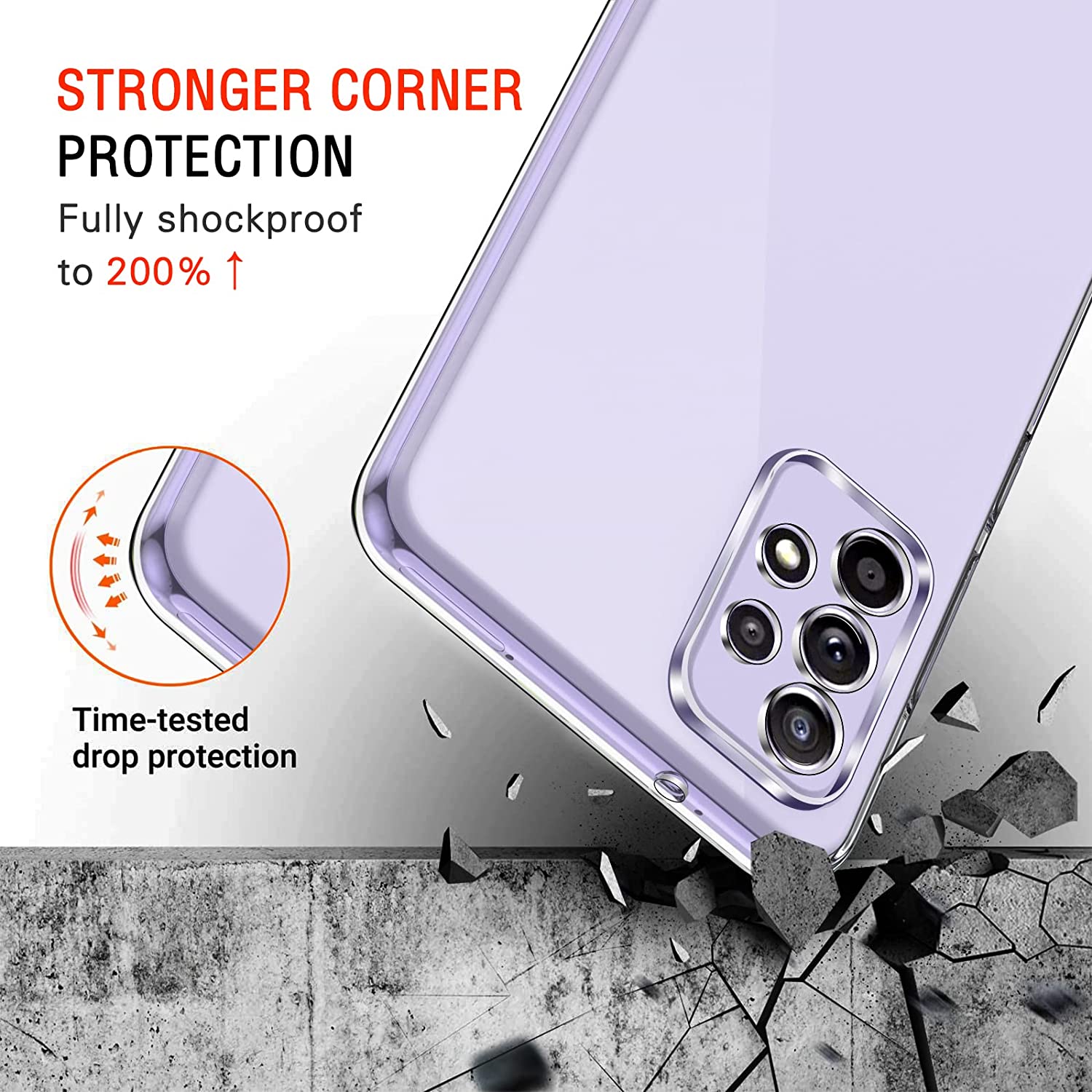 Case and Tempered Glass Screen Protector for Samsung Galaxy A52 5G / 4G / Galaxy A52S 5G