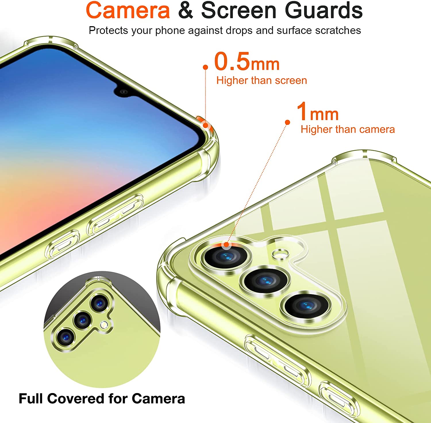 ivoler Coque pour Samsung Galaxy A34 5G avec 3 Pièces Protection Écran en Verre Trempé