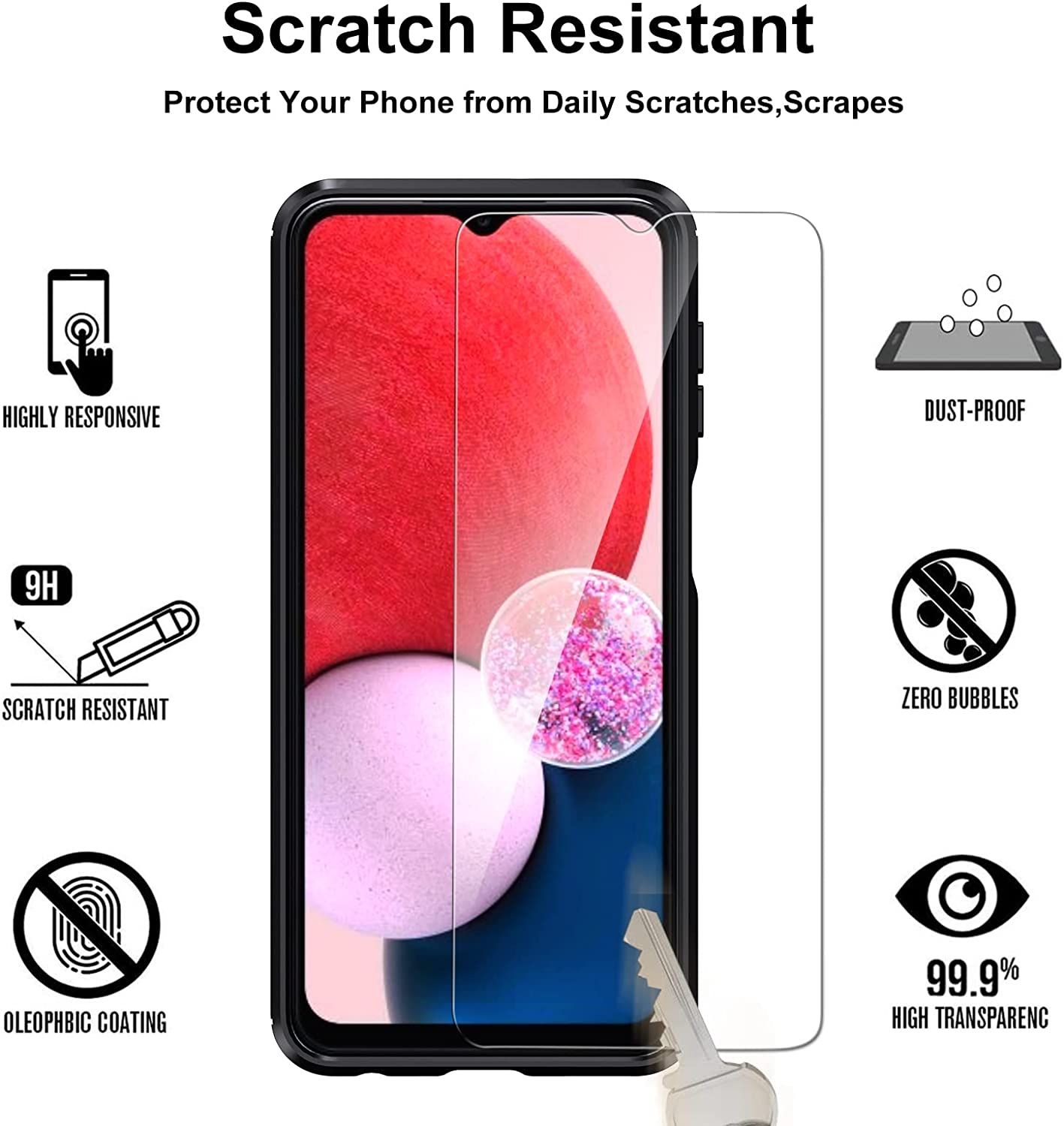 ivoler Coque pour Samsung Galaxy A13 4G / A13 5G / A04S avec 3 Pièces Protection écran en Verre Trempé