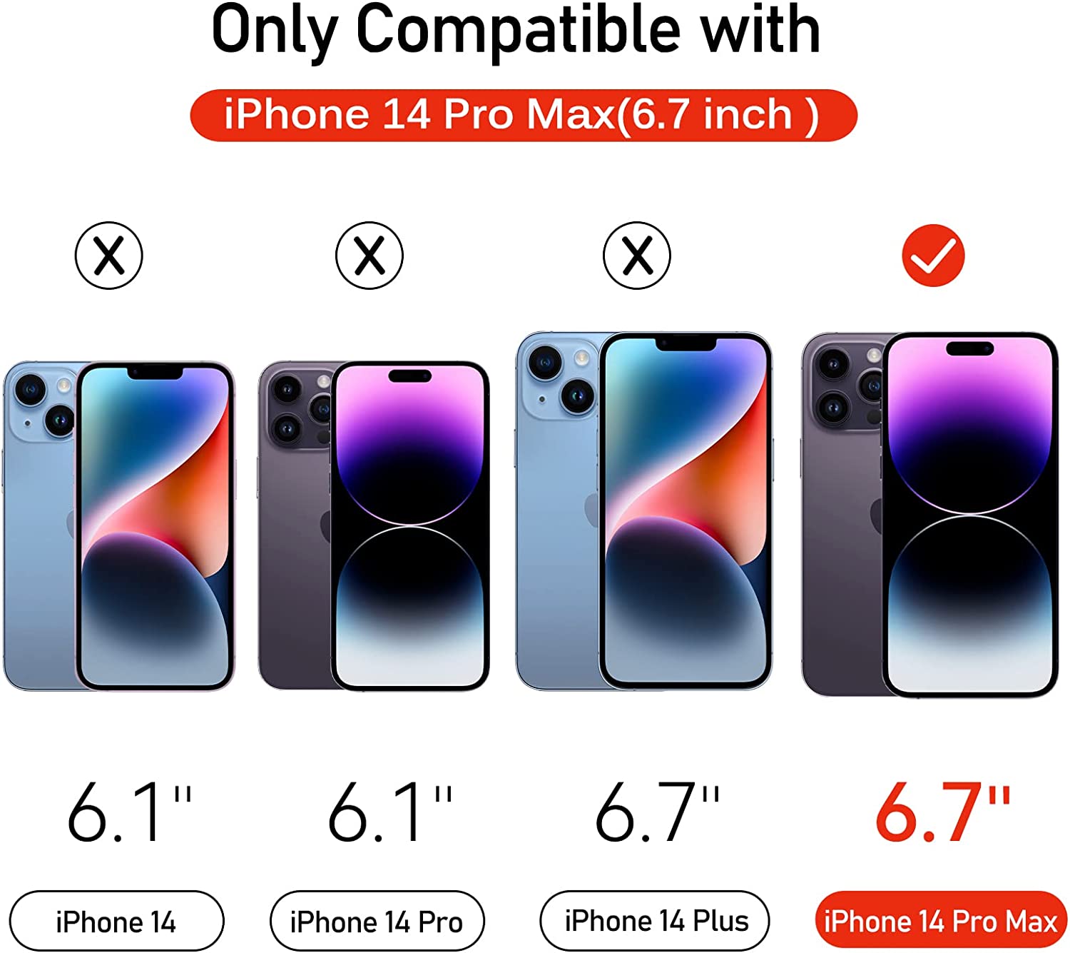 ivoler 7 en 1 Verre Trempé Compatible avec iPhone 14 Pro Max 6.7 Pouces