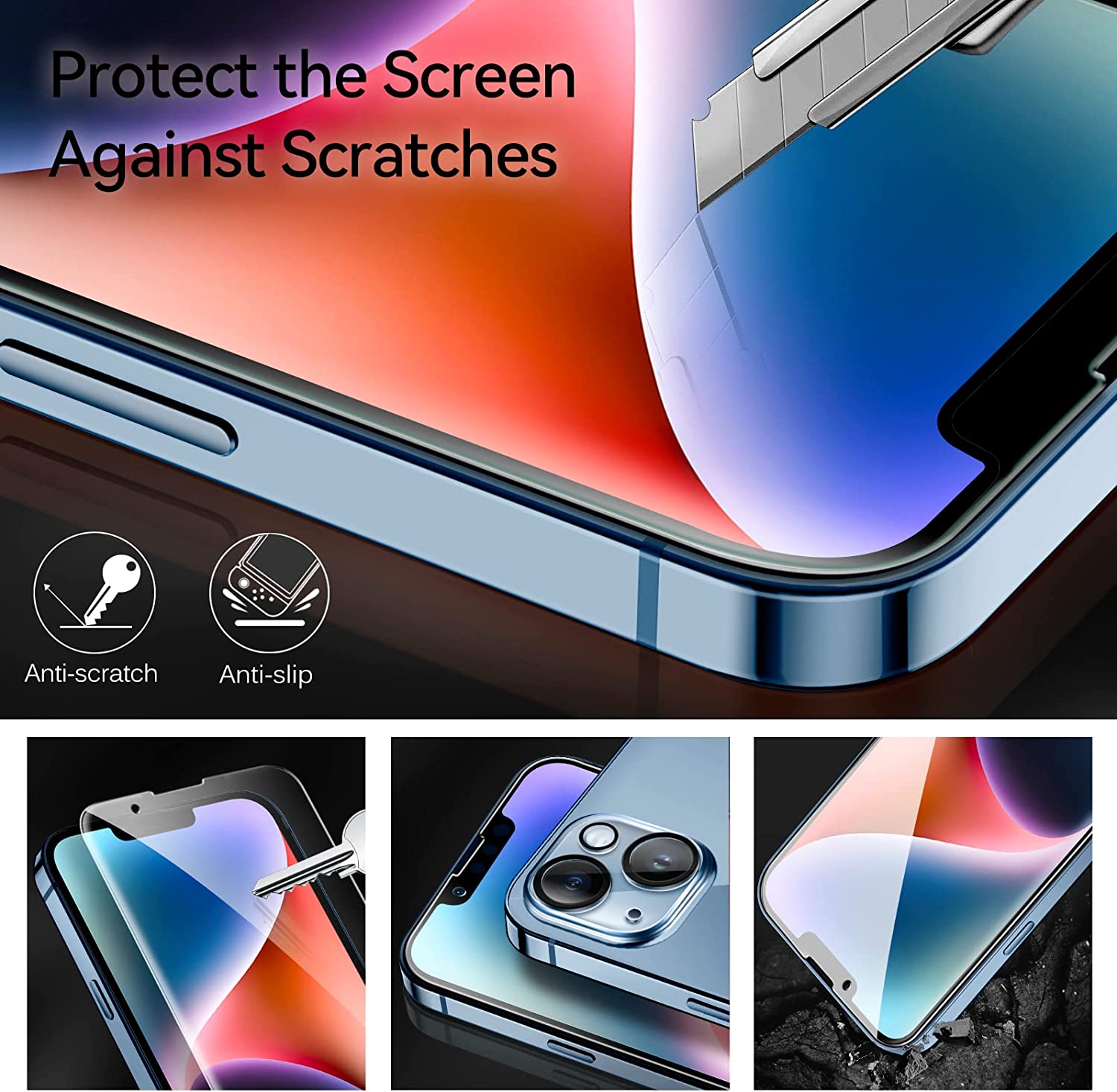 ivoler iPhone 14 Screen Protector and Camera Lens Screen Protector with Alignment Frame