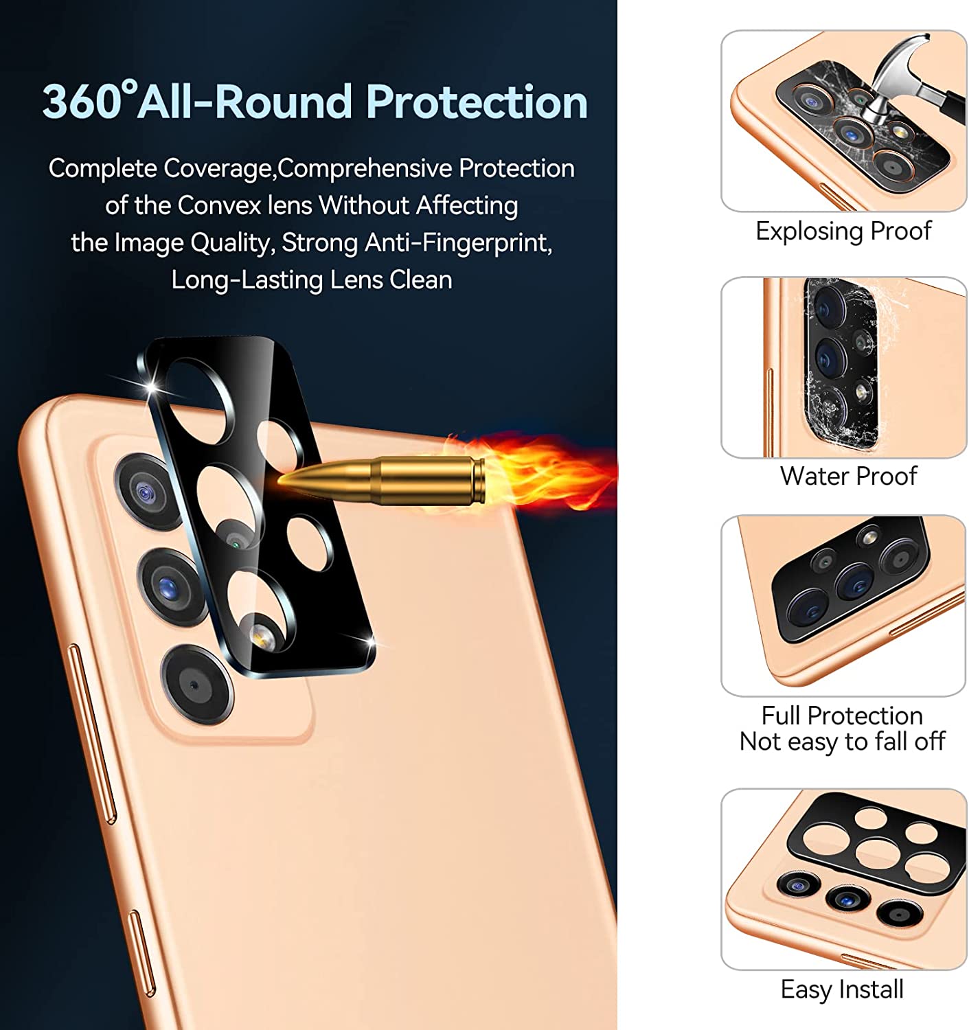 ivoler 4 Piezas Protector de Pantalla Compatible con Samsung Galaxy A53 5G