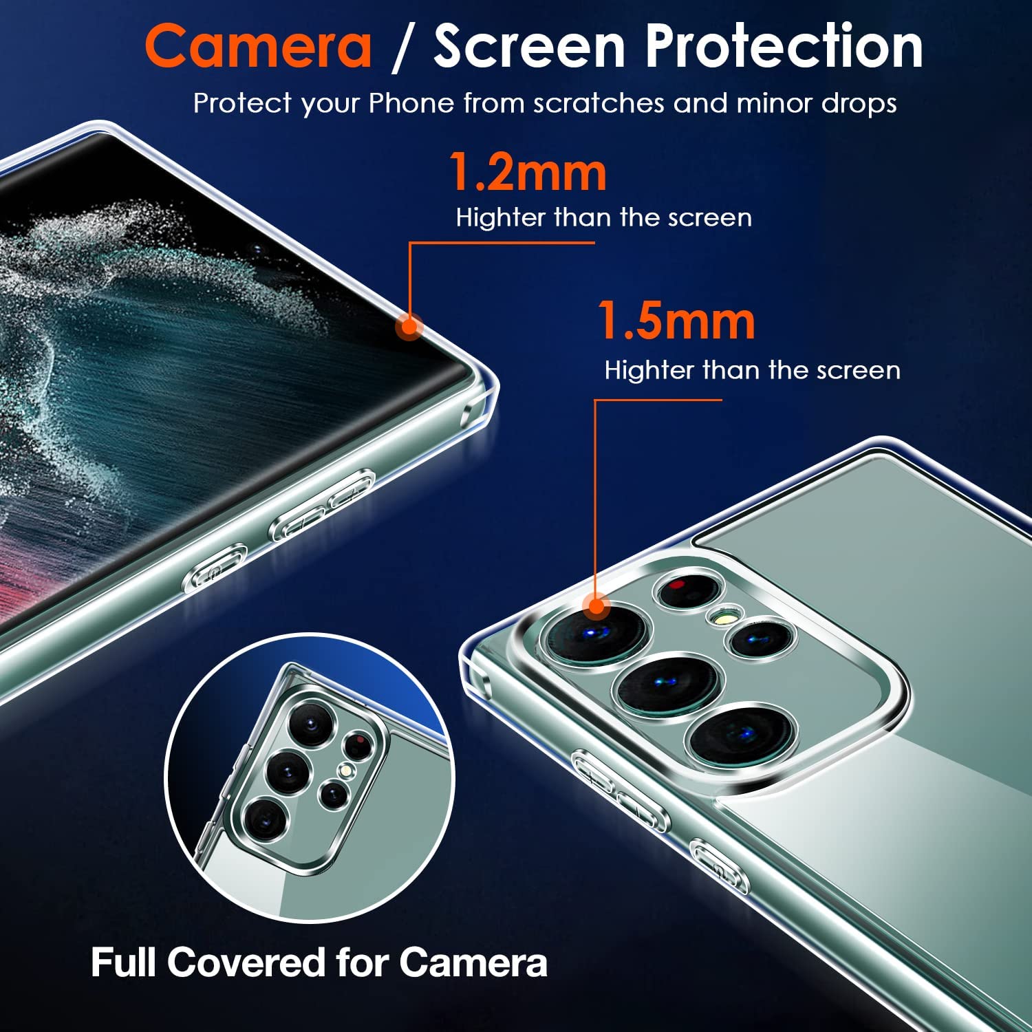 iVoler 3 in 1 Cover per Samsung Galaxy S23 Ultra 5G 6.8 Pollici, con 2 Pezzi Pellicola Protettiva