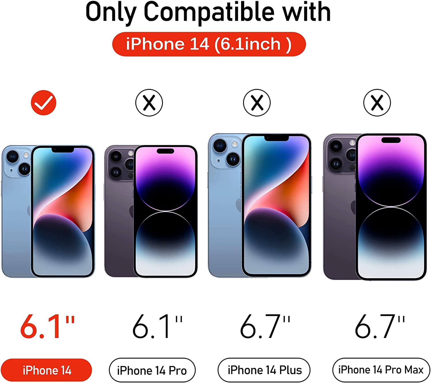 ivoler 7 en 1 Verre Trempé Compatible avec iPhone 14 6.1 Pouces