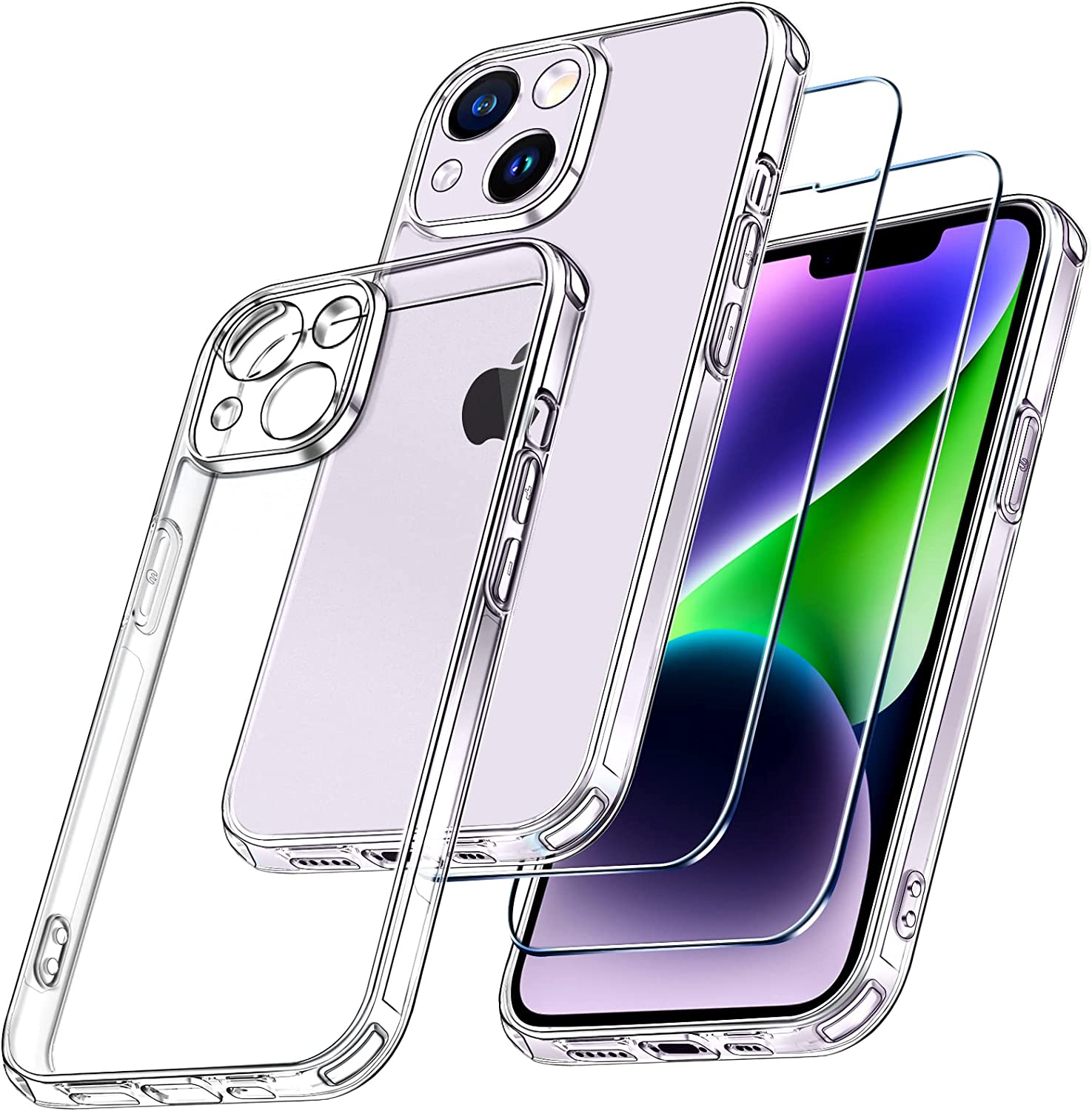 ivoler [3 in 1 Camera Protection Case for iPhone 14 6.1" [Long Lasting Clarity] [Military Grade Shockproof]