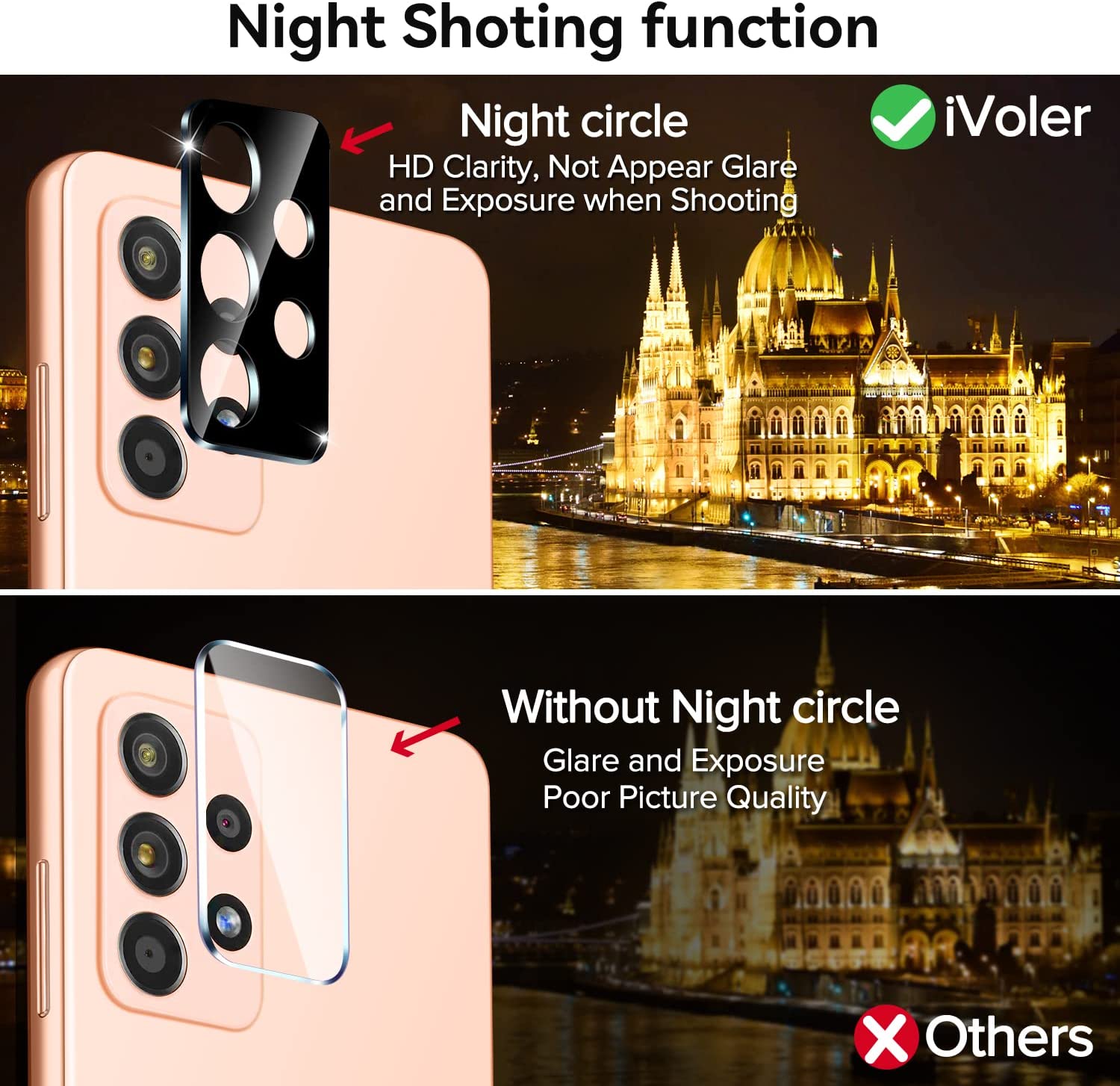 ivoler 4 Piezas Protector de Pantalla Compatible con Samsung Galaxy A53 5G