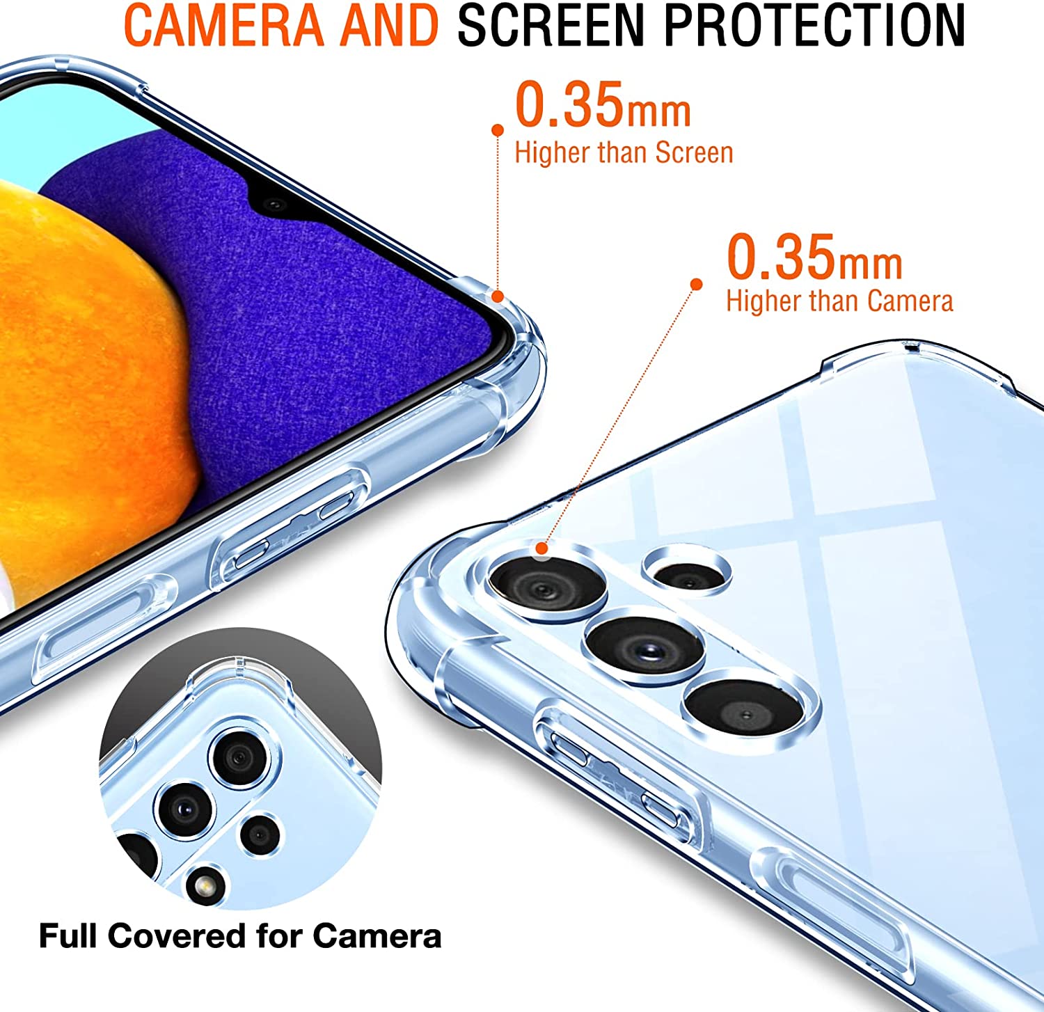 ivoler Coque pour Samsung Galaxy A13 5G / A04S avec 3 Pièces Protection Écran en Verre Trempé