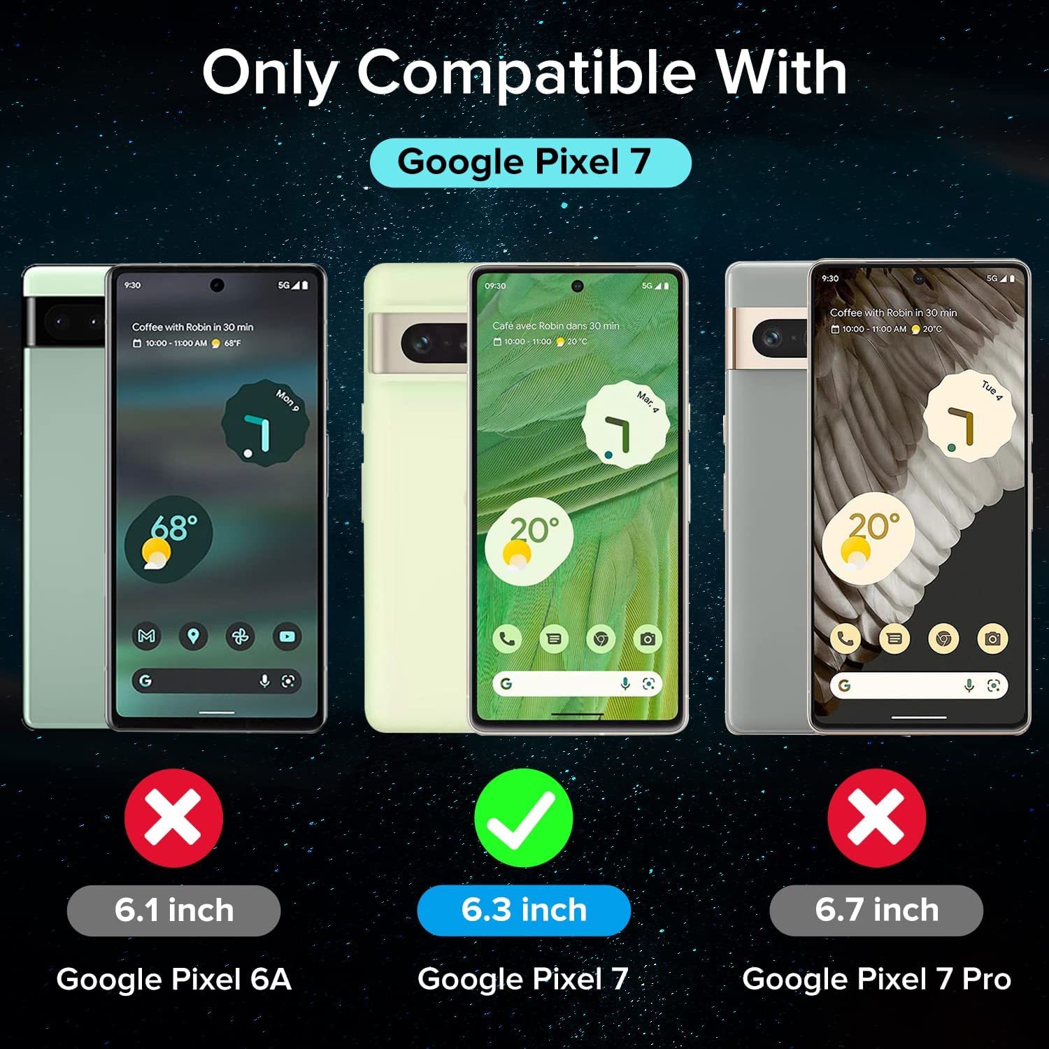 [3 Pack] iVoler Screen Protector Tempered Glass for Google Pixel 7 5G 2022