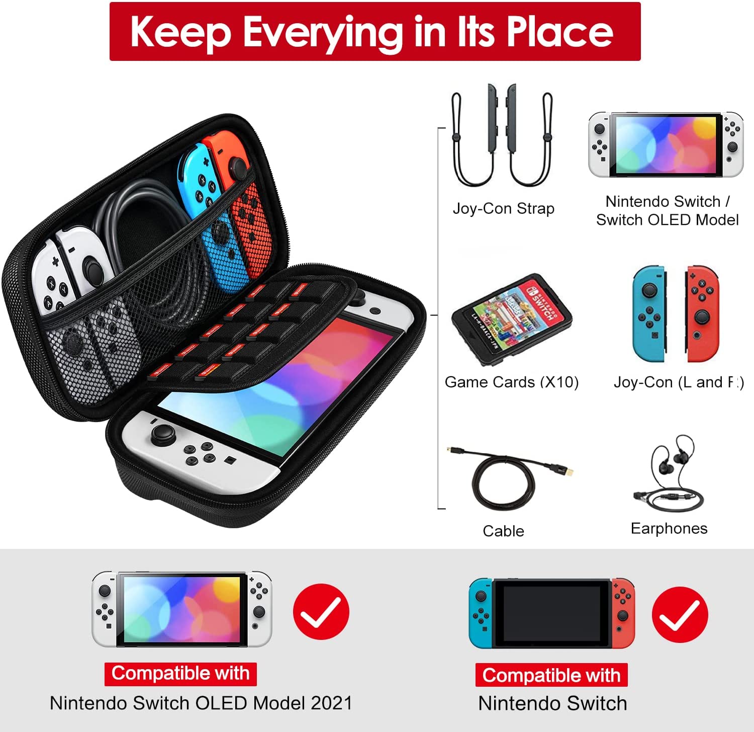 iVoler Tasche Kompatibel mit Nintendo Switch / Nintendo Switch OLED