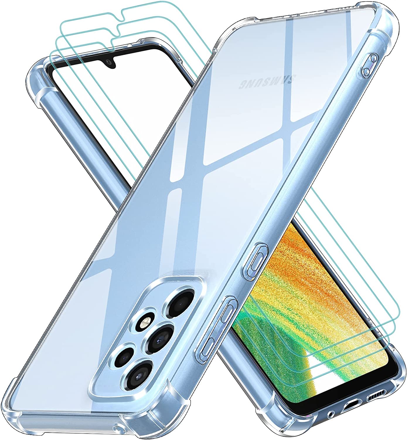 ivoler Klar Hülle für Samsung Galaxy A33 5G mit 3 Stück Panzerfolie