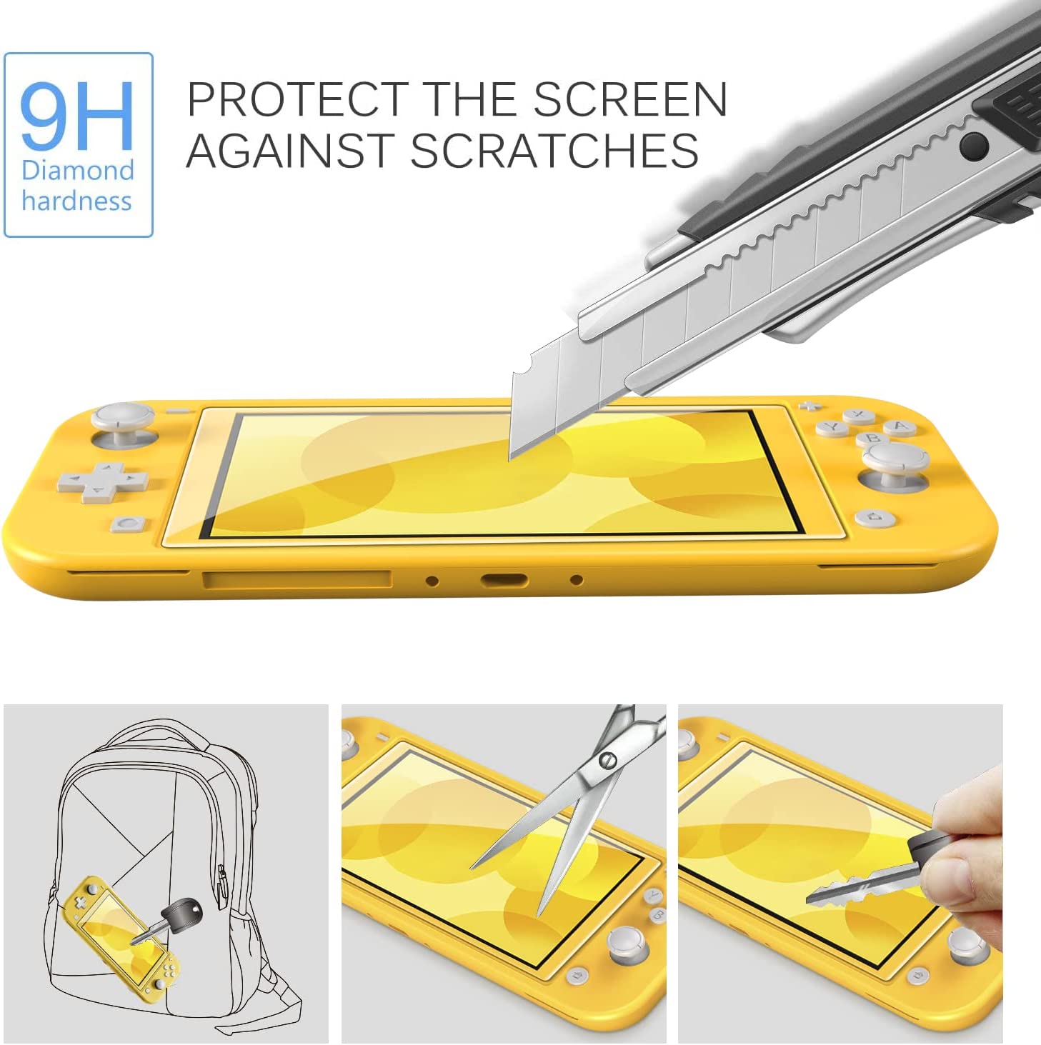 [4 Pack] Screen Protector Tempered Glass for Nintendo Switch Lite