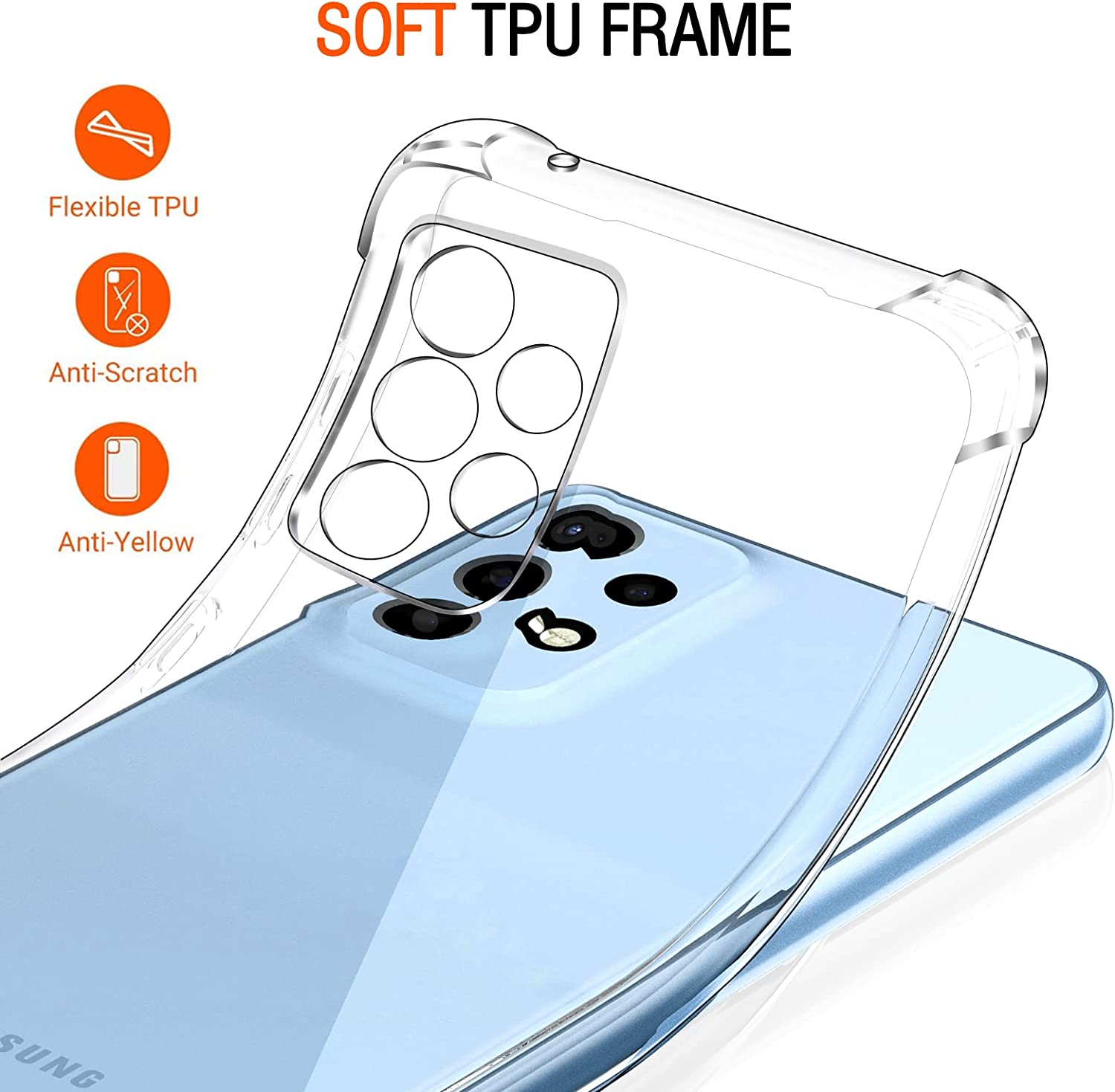 ivoler Coque pour Samsung Galaxy A33 5G avec 3 Pièces Protection Écran en Verre Trempé