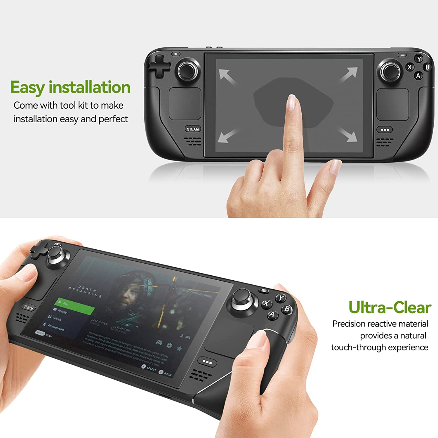 Steam Deck Screen Protectors with Installation Frame Tool