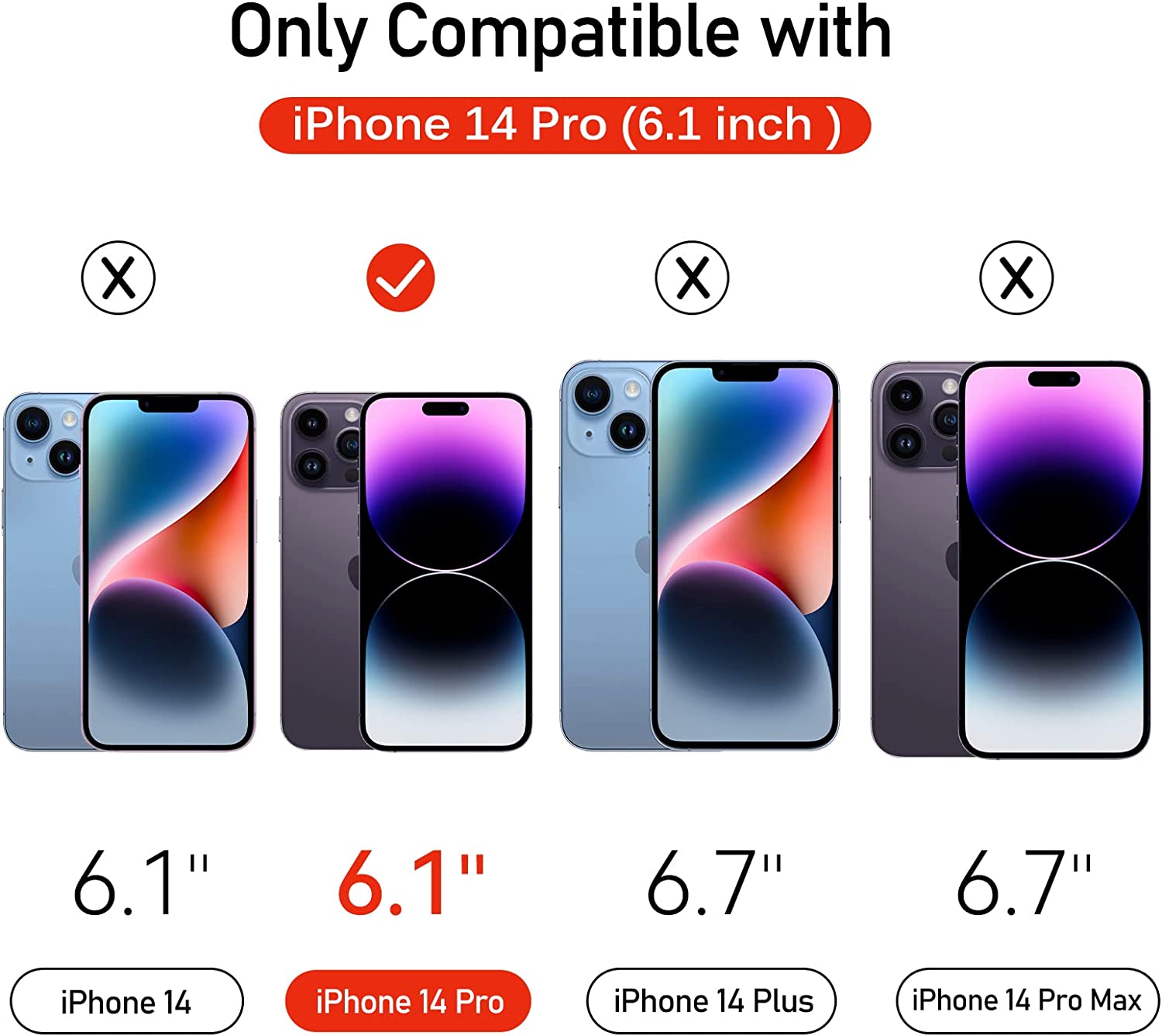 ivoler 7 en 1 Verre Trempé Compatible avec iPhone 14 Pro 6.1 Pouces