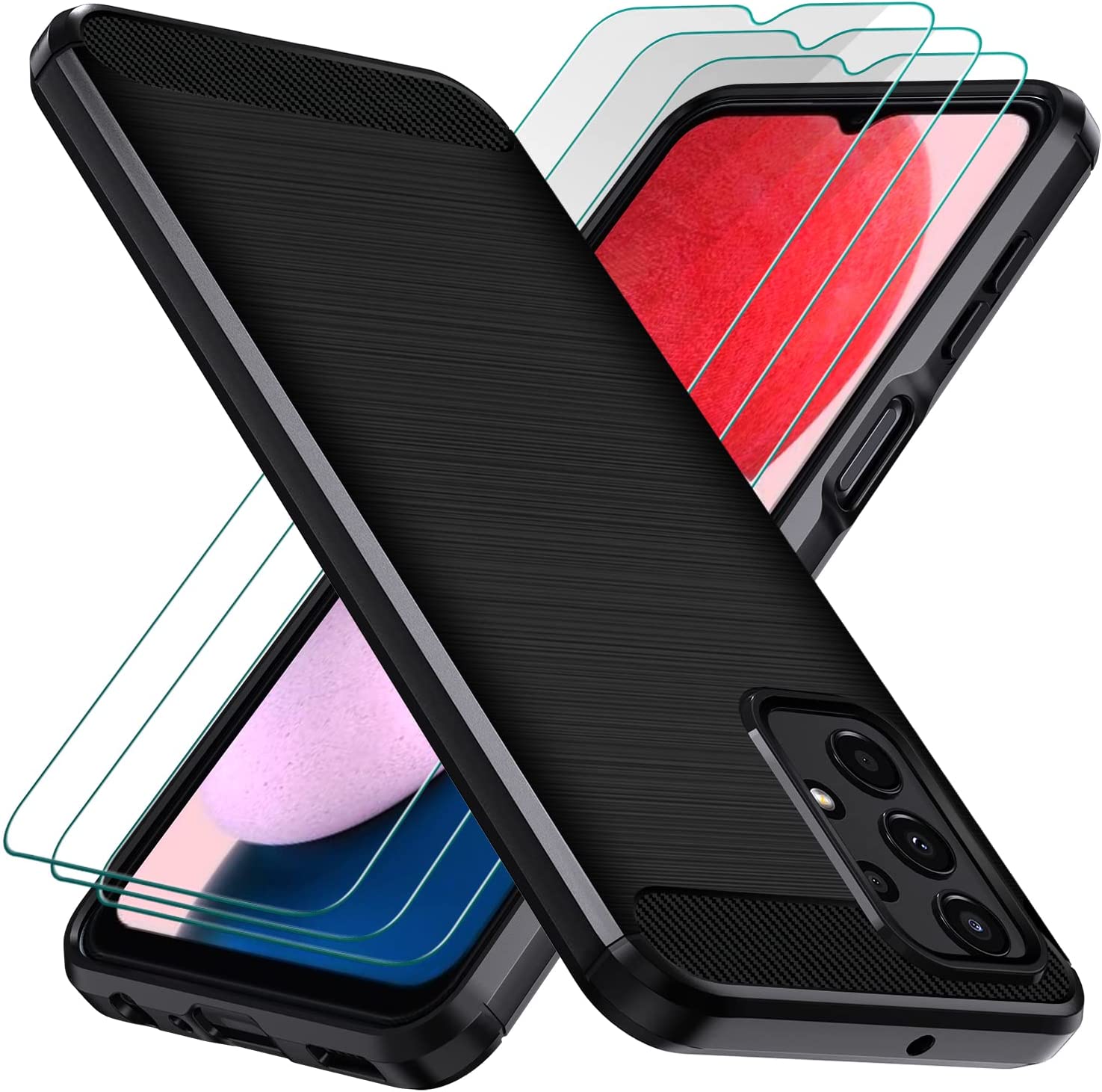 ivoler Coque pour Samsung Galaxy A13 4G / A13 5G / A04S avec 3 Pièces Protection écran en Verre Trempé