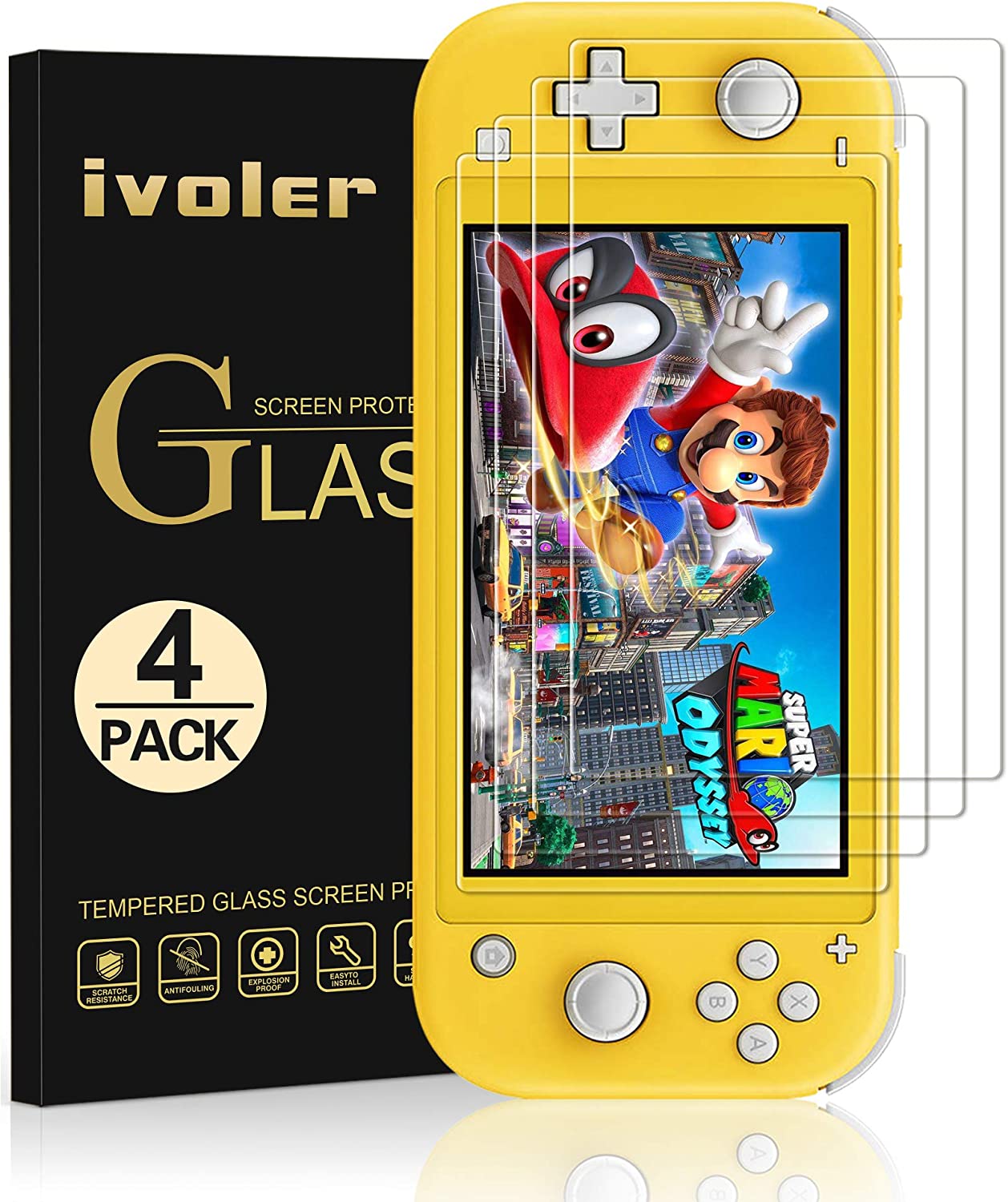 [4 Pack] Screen Protector Tempered Glass for Nintendo Switch Lite