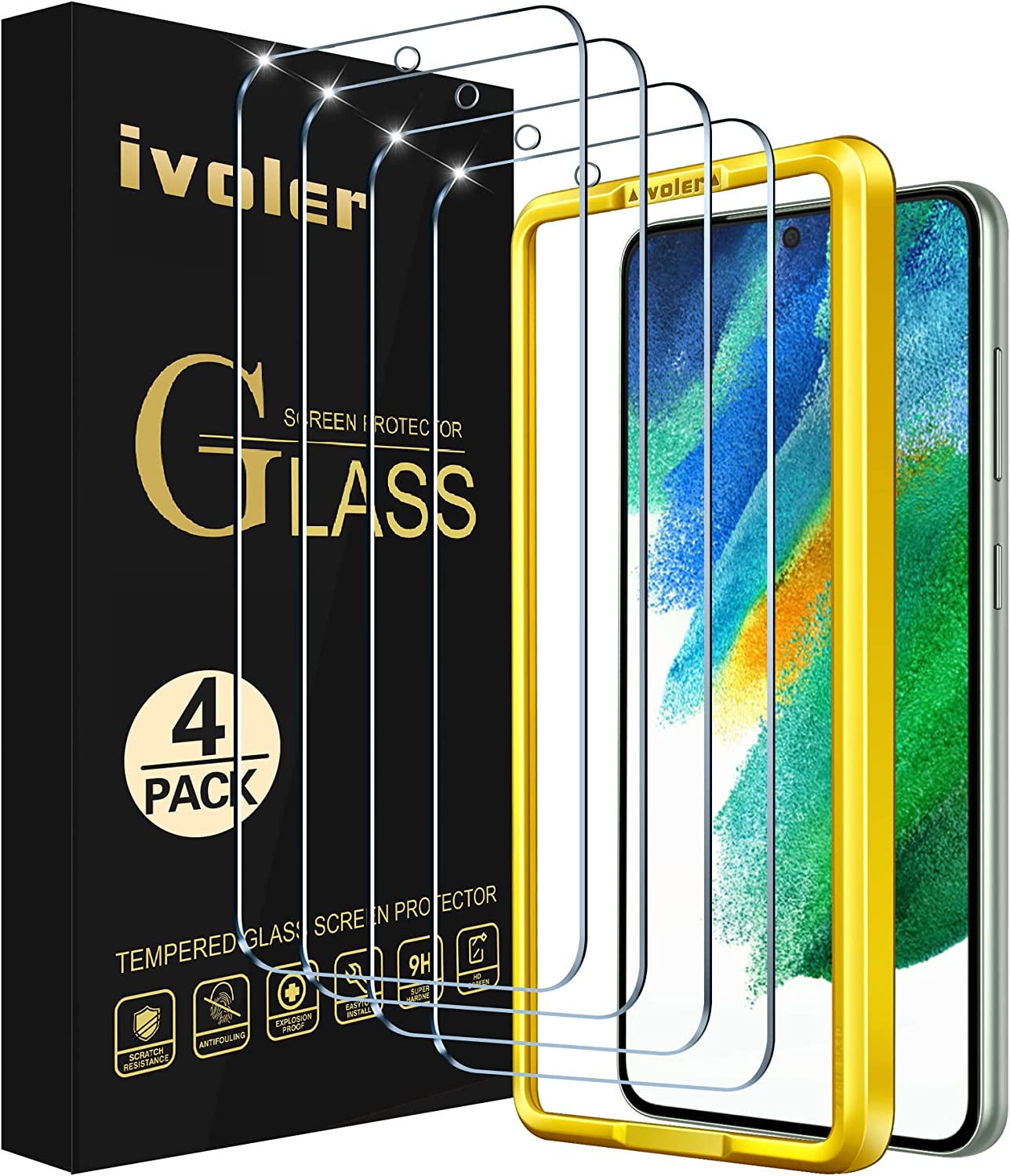 ivoler [4 Pack] Screen Protector for Samsung Galaxy S21 FE 5G 2022