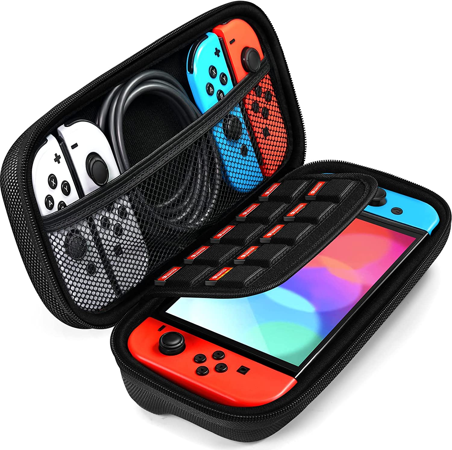 ivoler Carry case for nintendo switch , Black Protective Portable Hard Shell Pouch Carrying Travel Game Bag