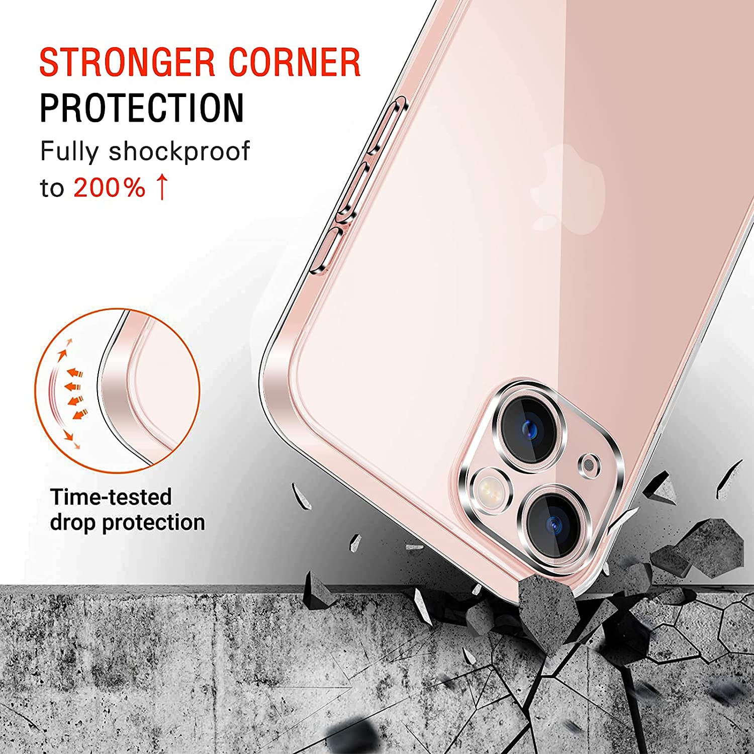 ivoler Case Compatible with iPhone 13 Mini 5.4 Inch, with 3 Units Tempered Glass Screen Protector