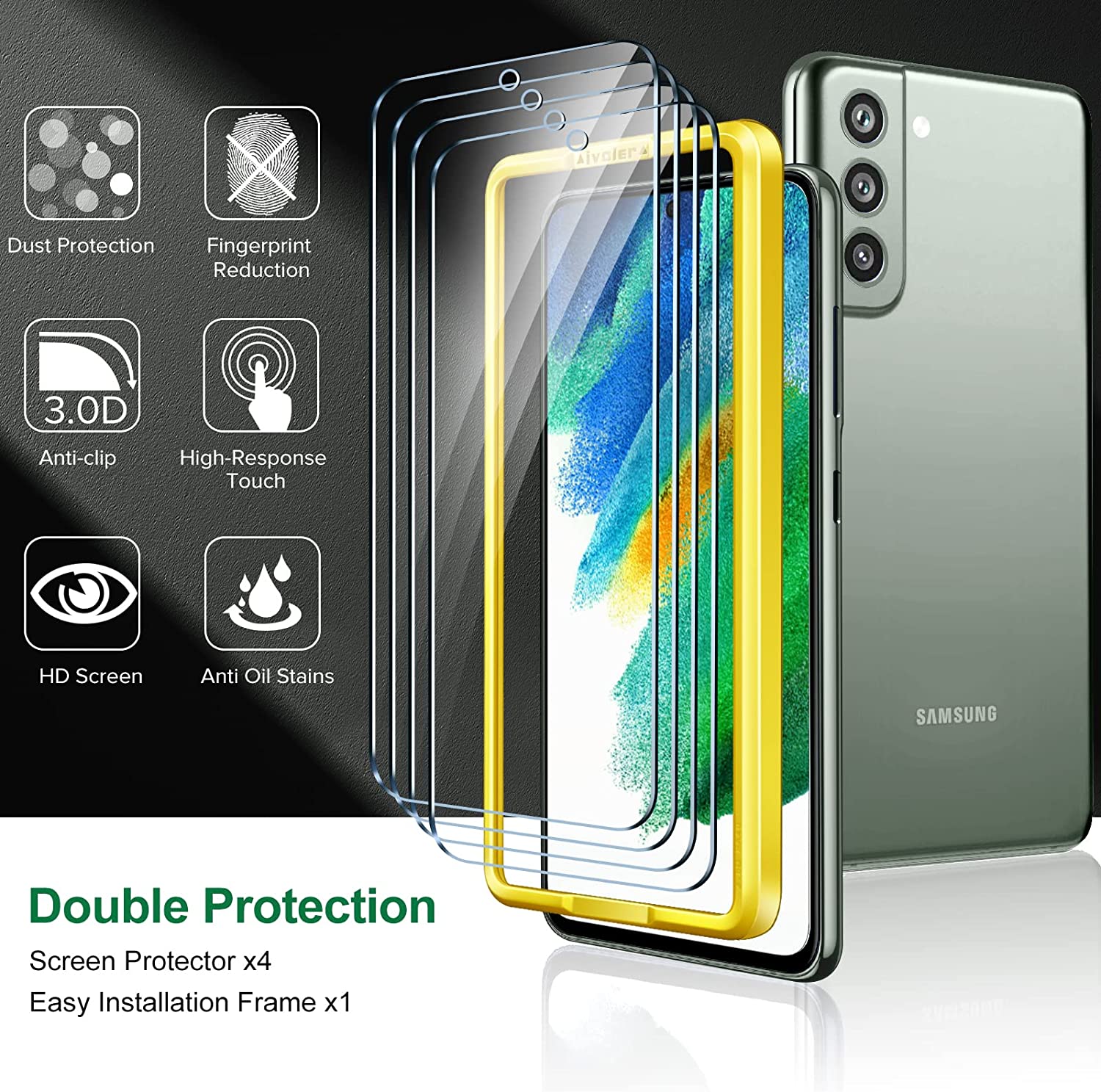 ivoler [4 Pack] Screen Protector for Samsung Galaxy S21 FE 5G 2022